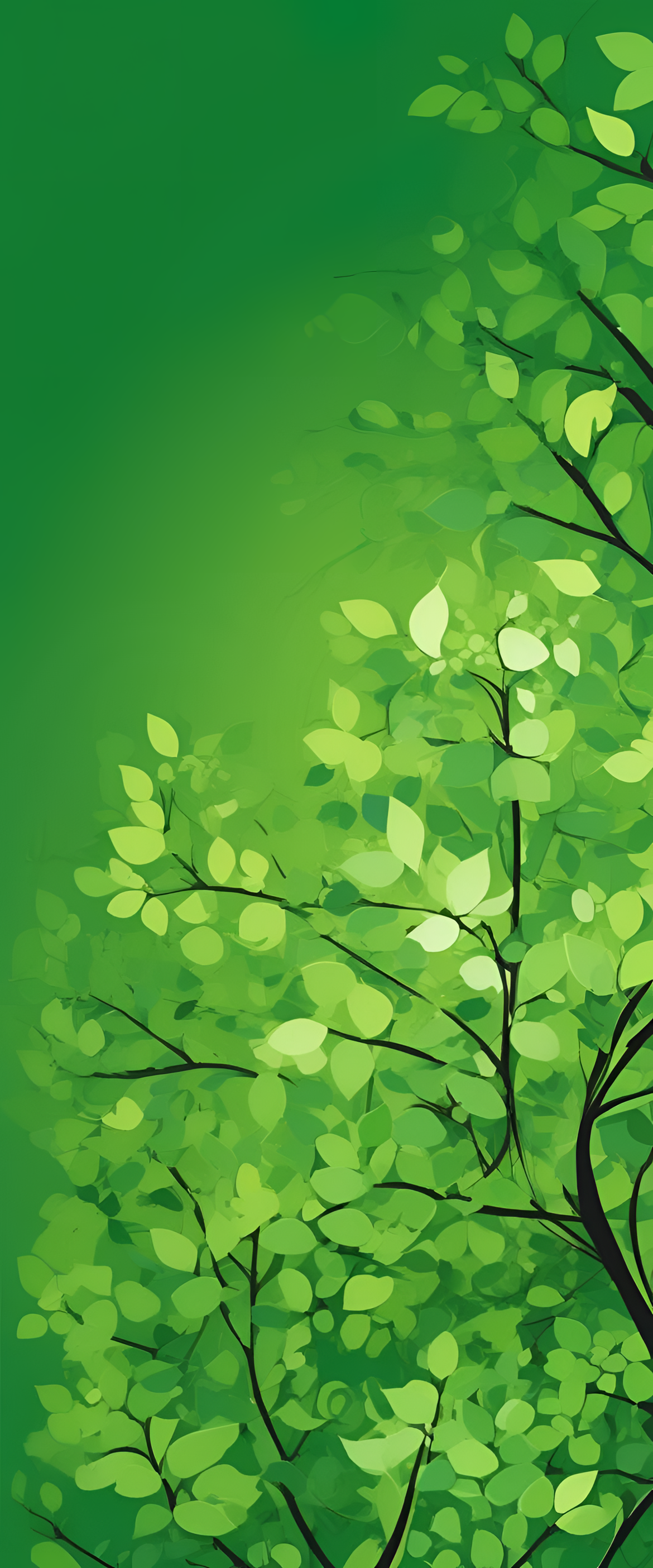 Stylized green background with abstract patterns.