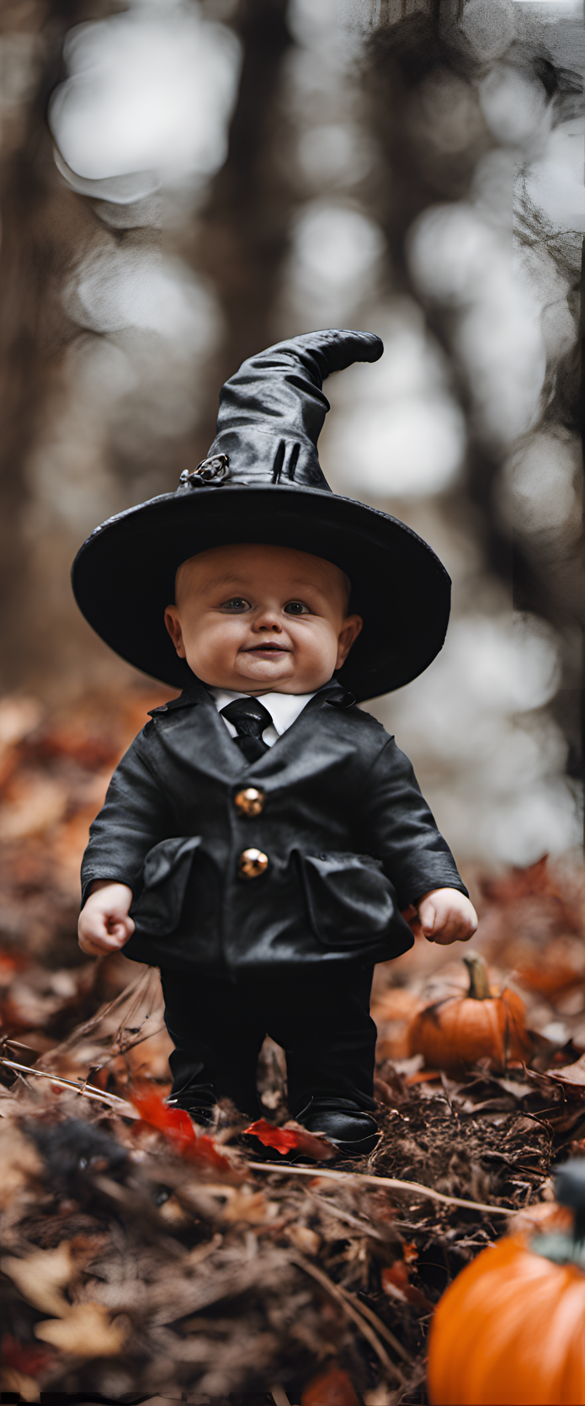 Halloween Jack-o'-lantern with sharp focus.