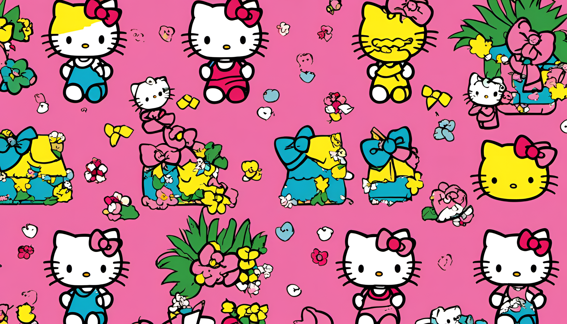 Cute retro Hello Kitty wallpaper design