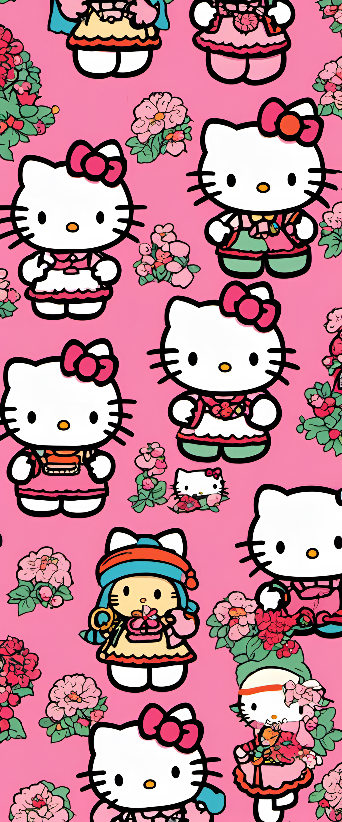 Hello Kitty character with naive art style.