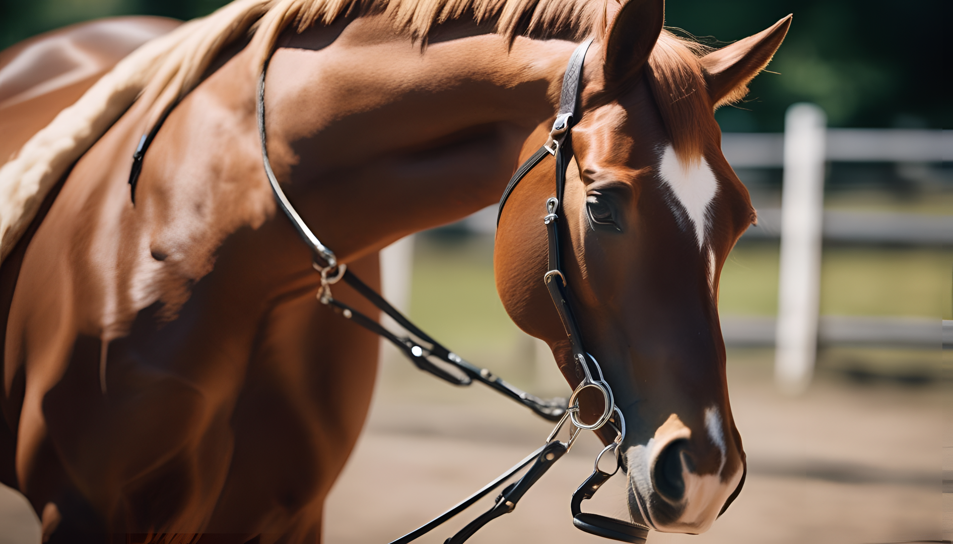 Galloping horse in sharp focus.