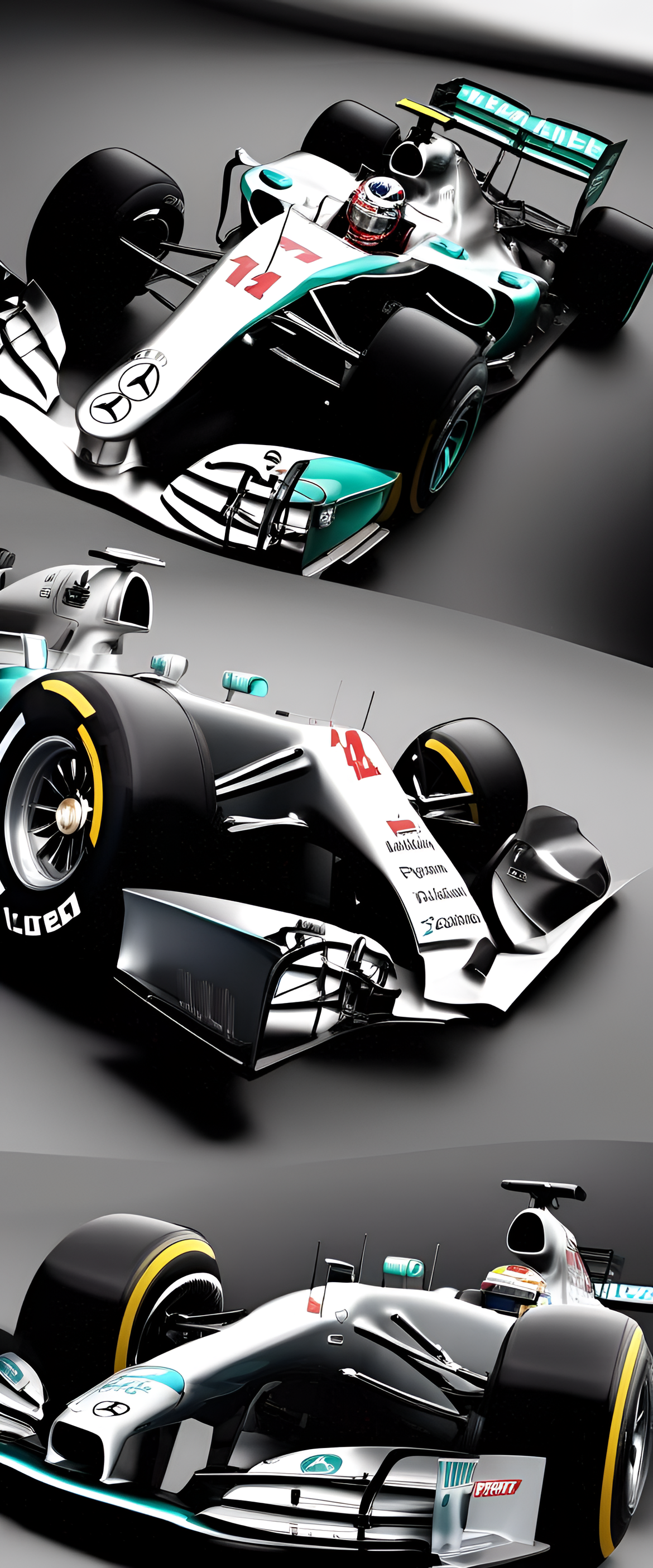 Mercedes W14 phone wallpaper with sleek design.