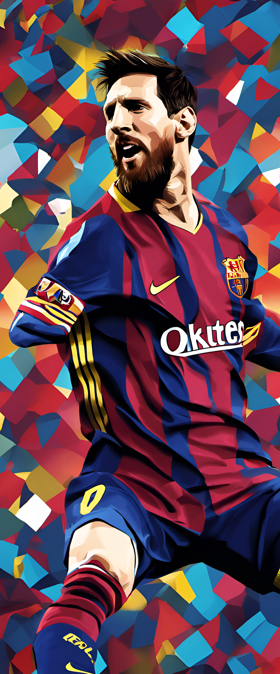 Vibrant Lionel Messi wallpaper showcasing his incredible skills and passion for the game.