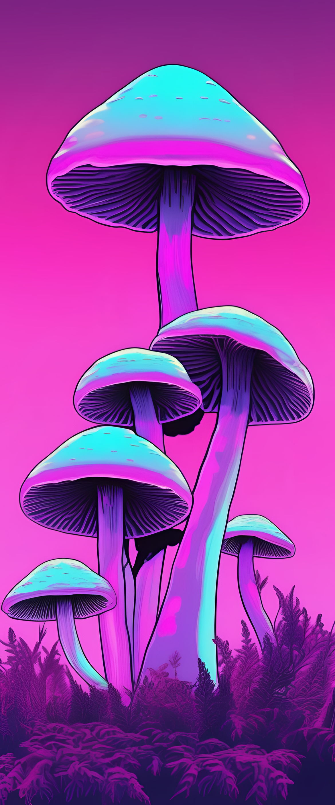 Vibrant psychedelic mushroom art