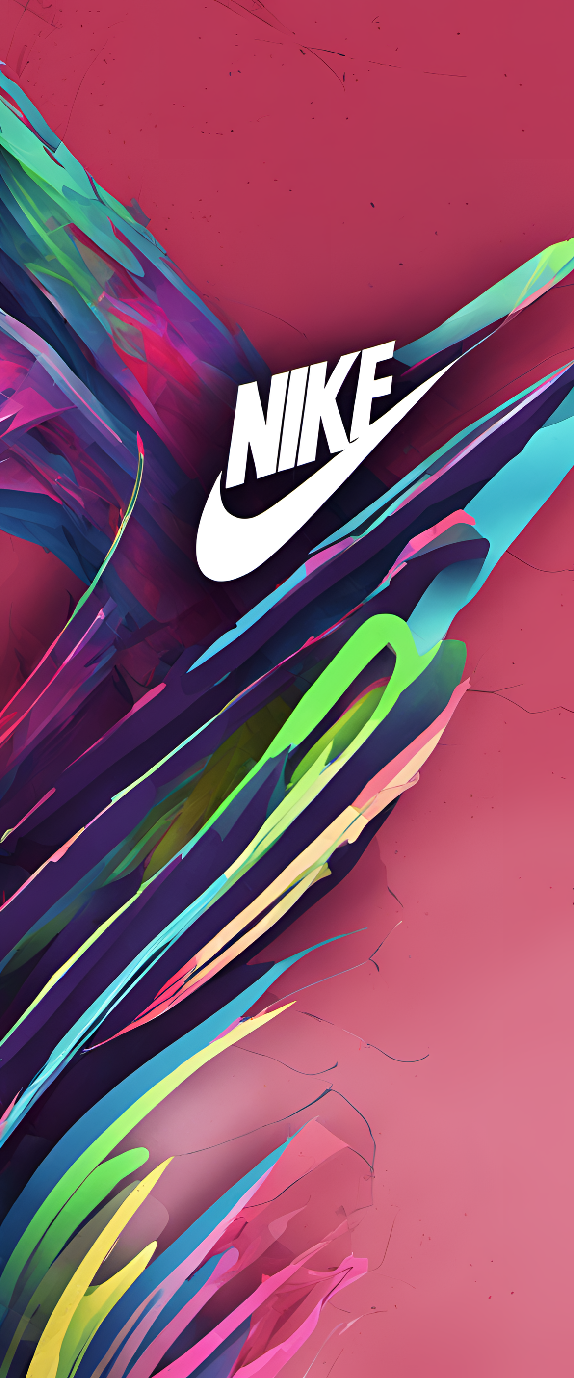 Abstract nike logo wallpaper with a vibrant and dynamic design.