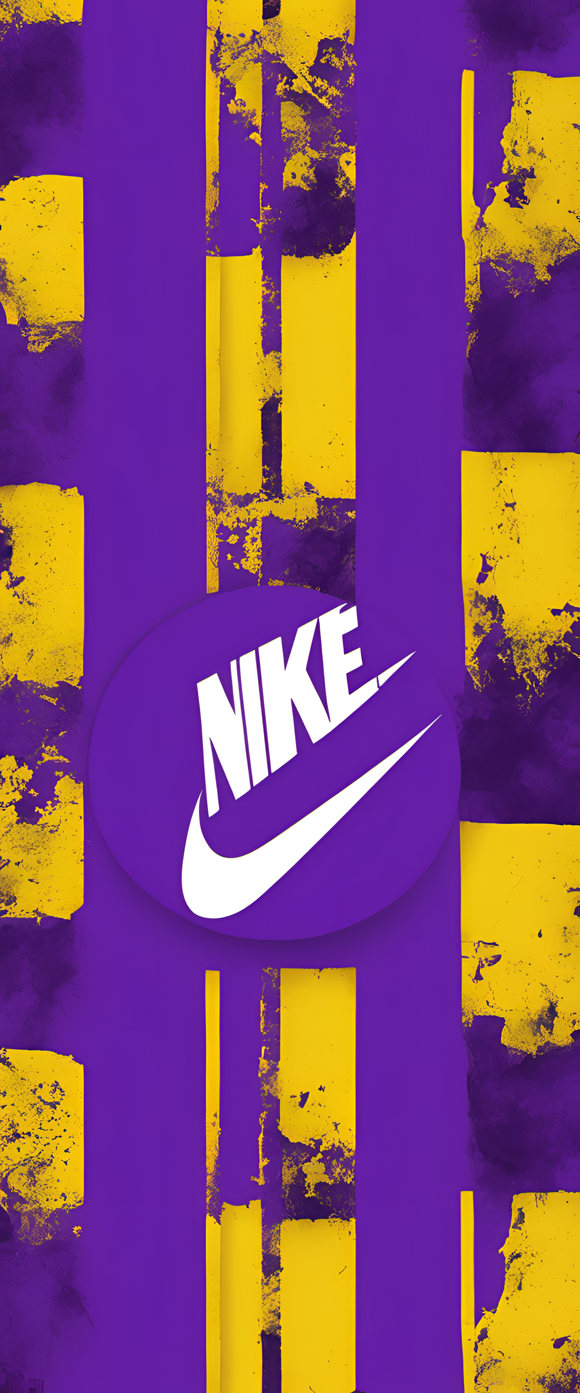 Vibrant Nike wallpaper with purple and yellow colors