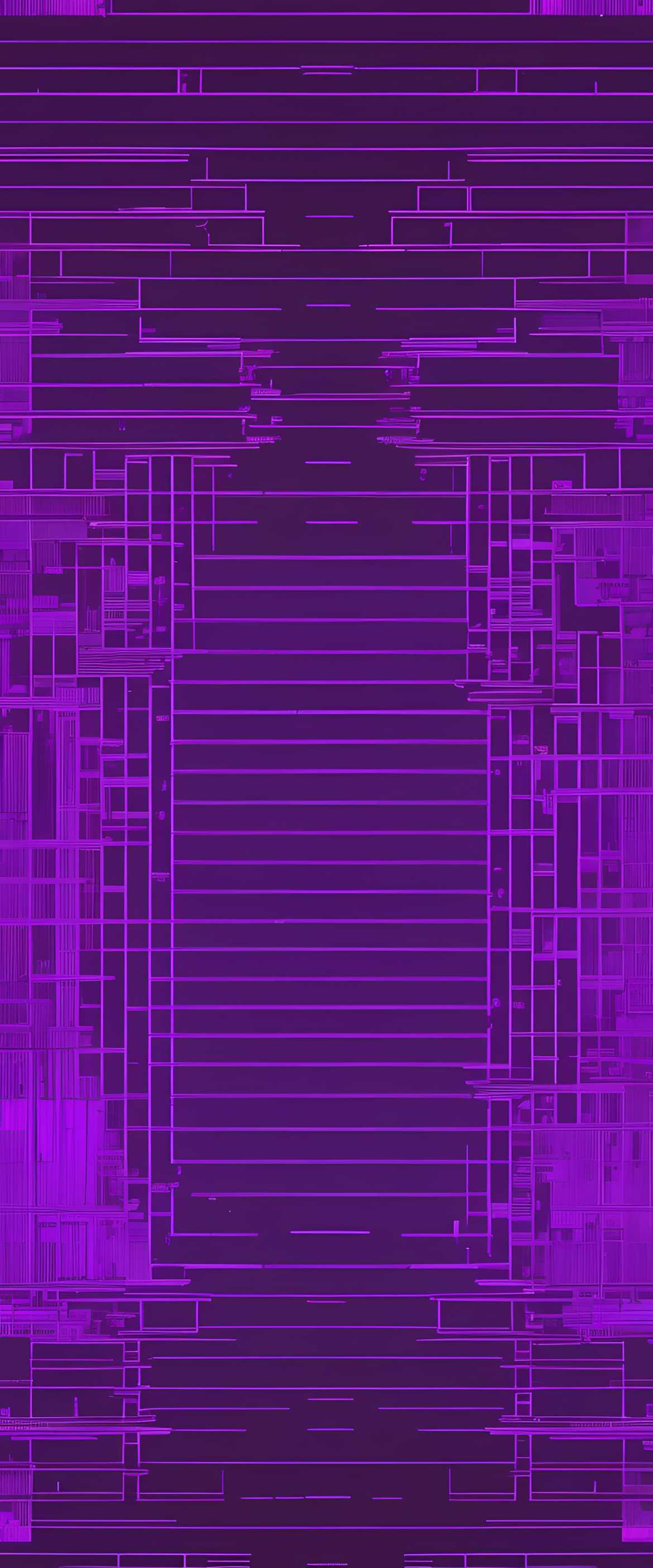 Purple ASCII art wallpaper.