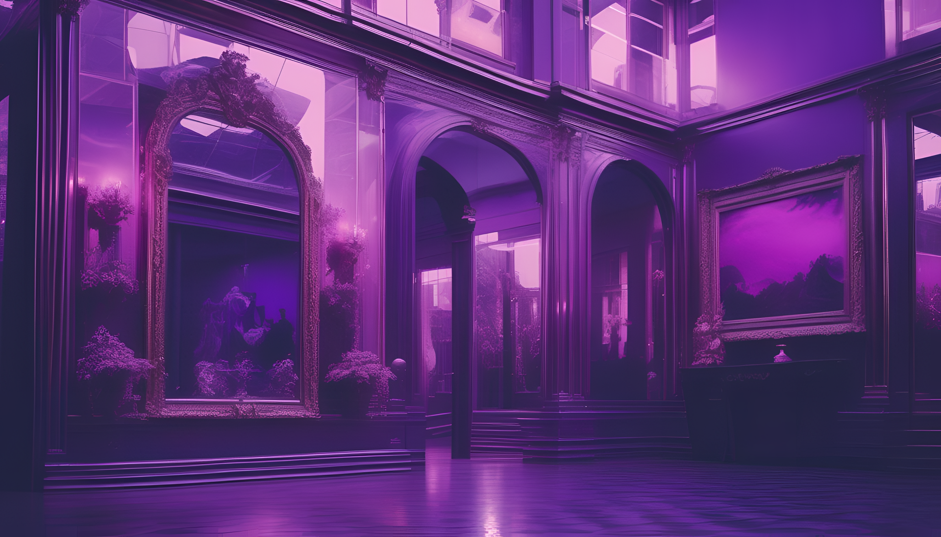 Iridescent purple vintage aesthetic