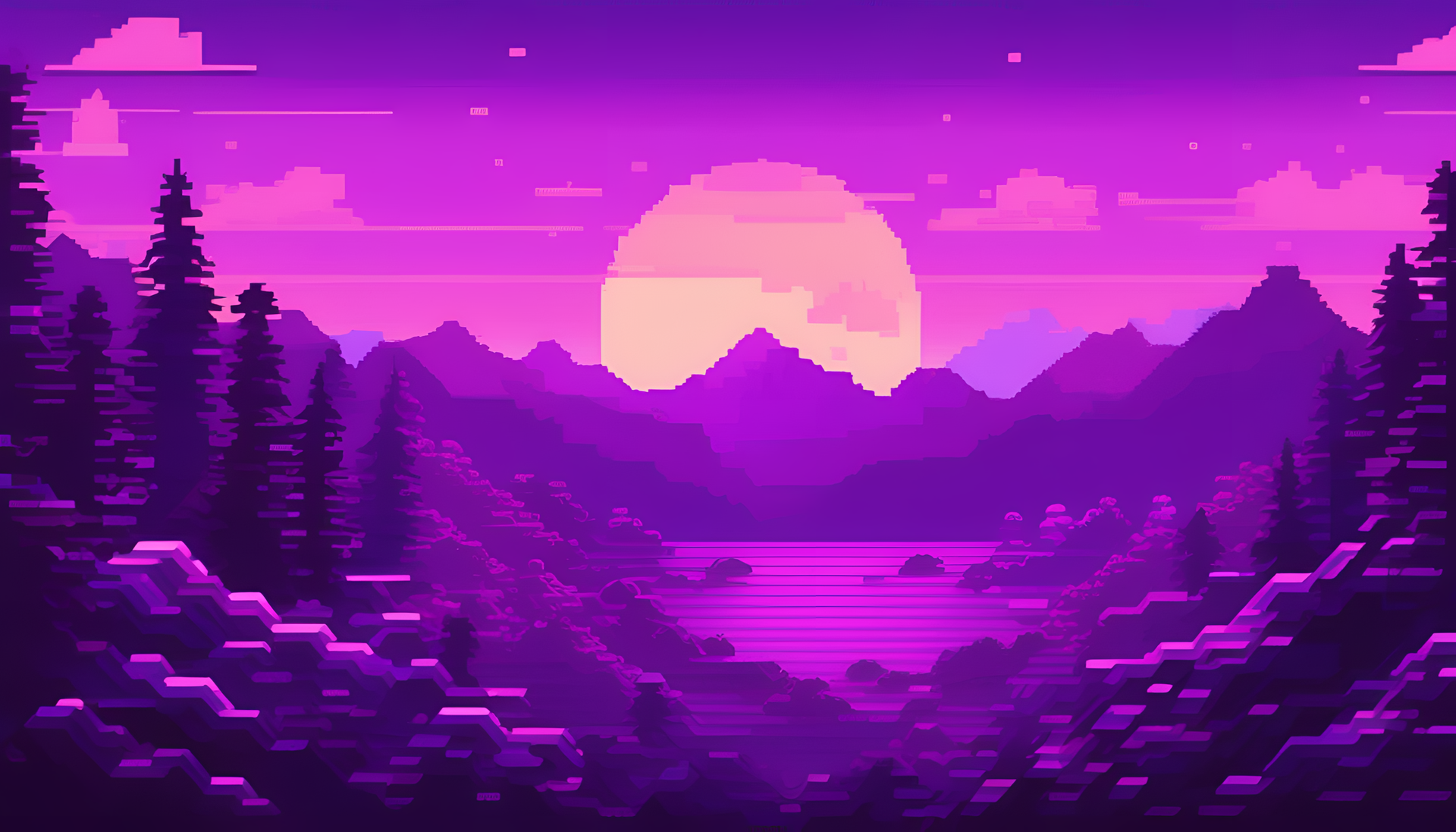 8-bit purple background