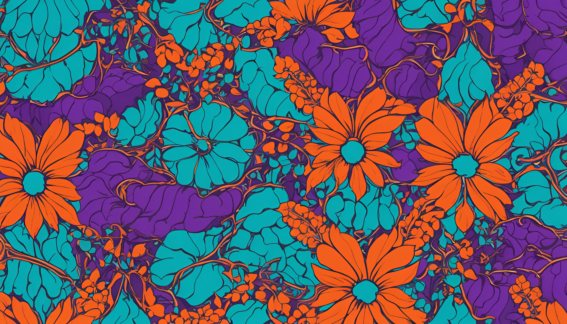 Vibrant purple and contrasting orange hues create a captivating wallpaper.