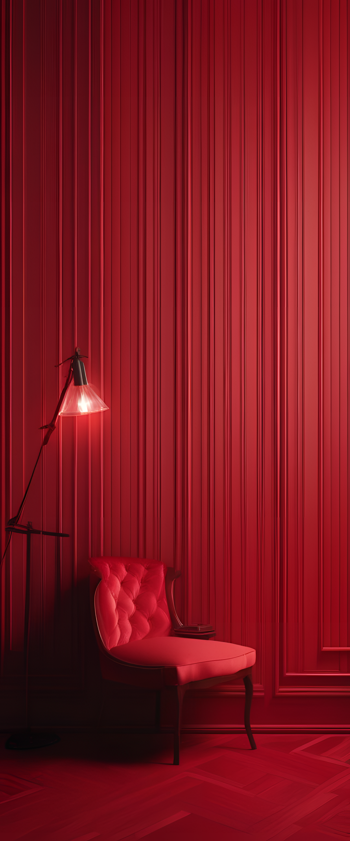 Red aesthetic wallpaper with studio lighting.