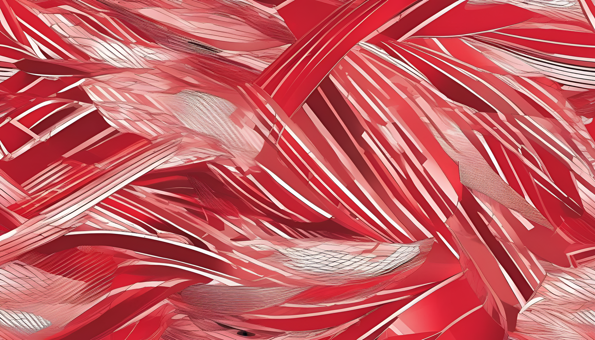 Vibrant red abstract pattern on a desktop wallpaper.