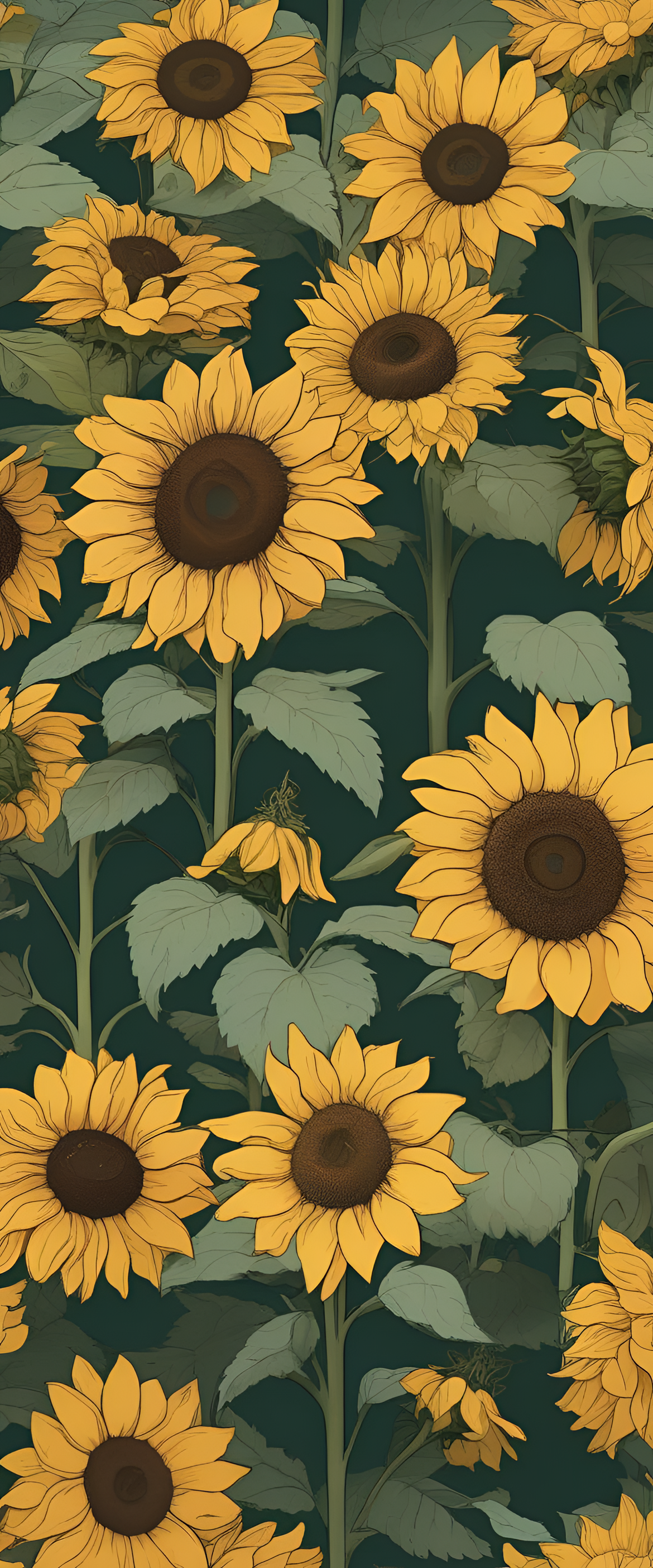 Vibrant sunflower in Studio Ghibli style.