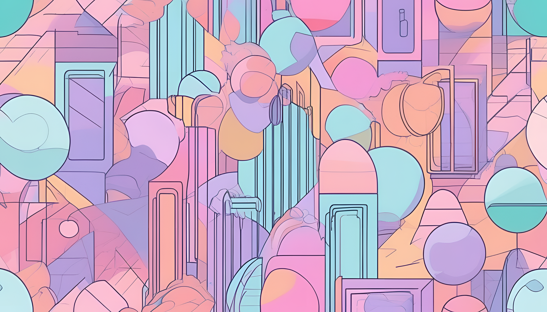 Y2K-inspired pastel-colored desktop wallpaper.