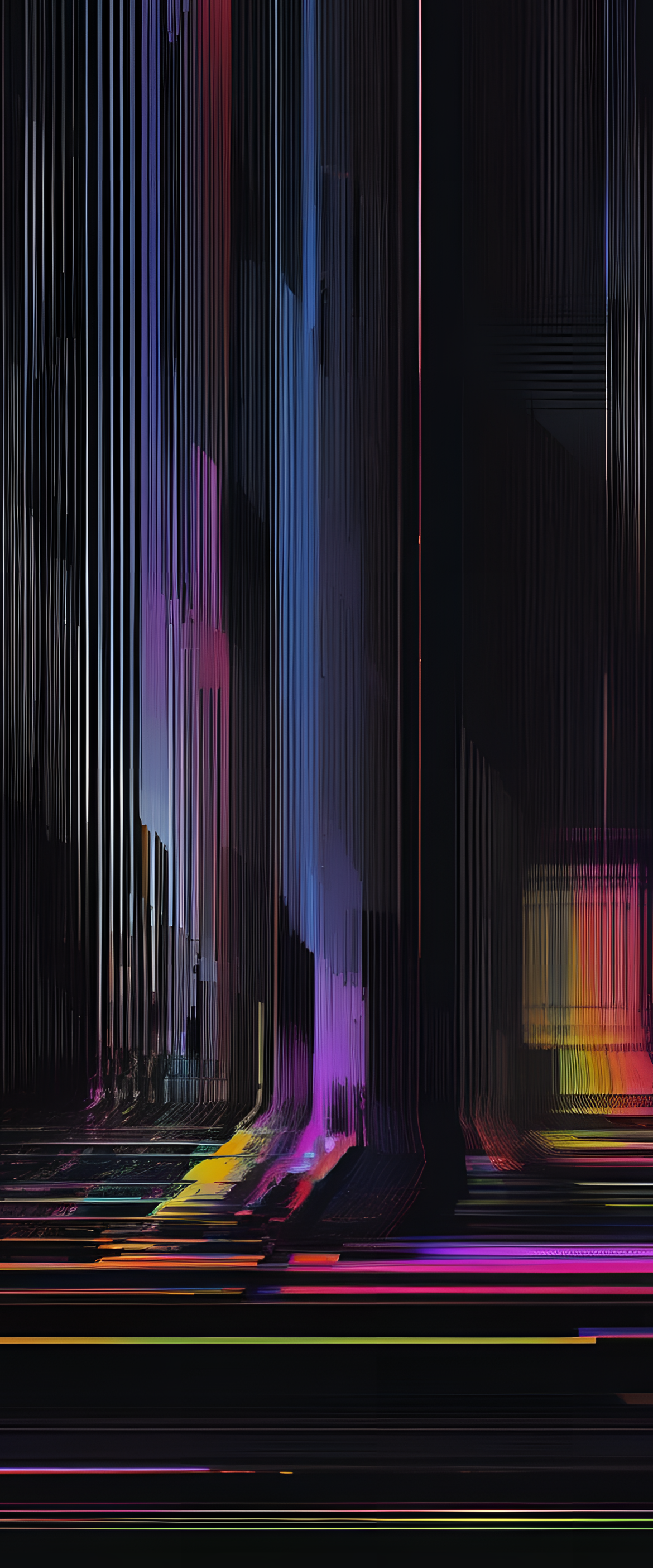 Glitch art on black background