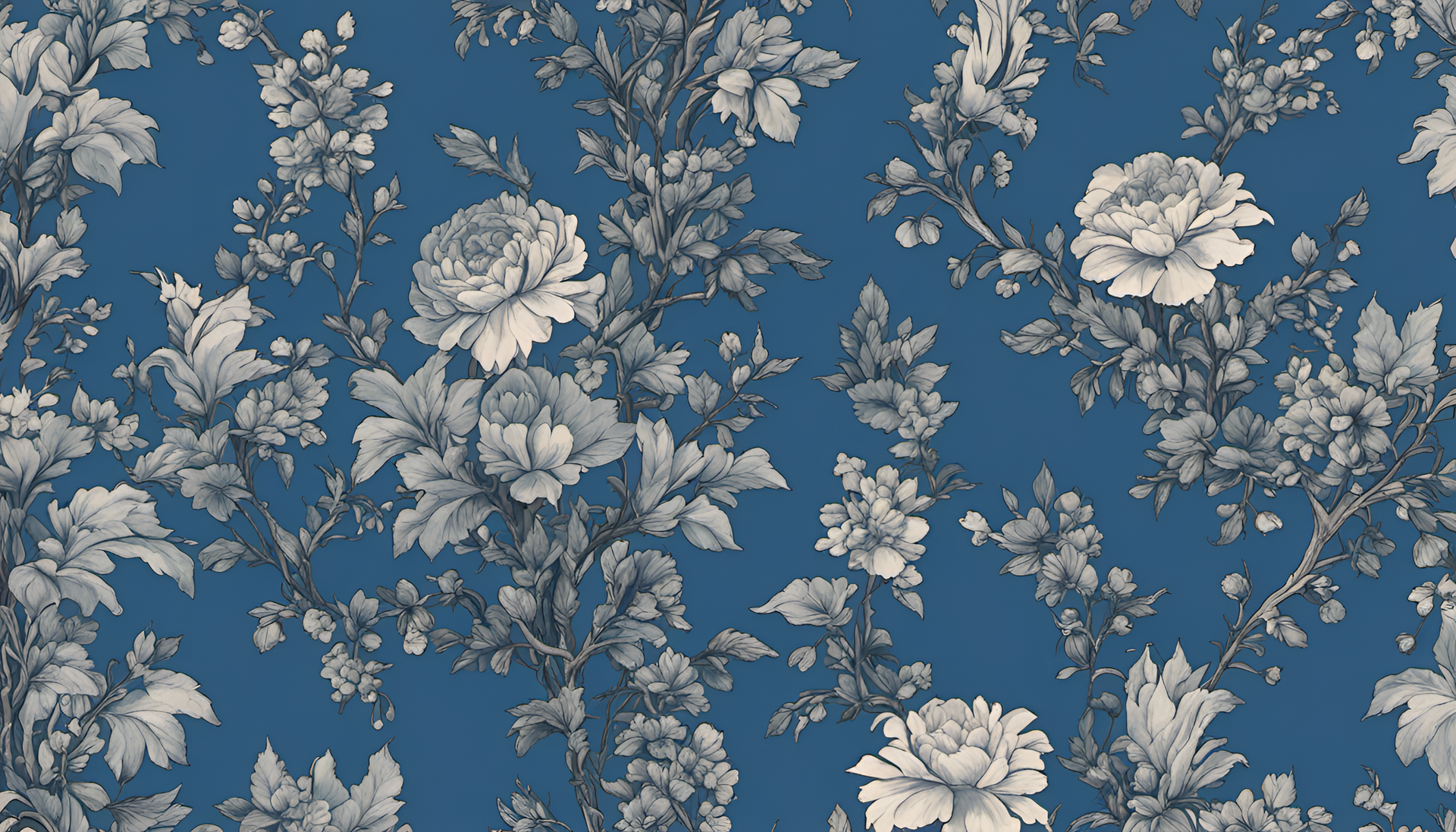 Blue aesthetic desktop wallpaper with intricate details