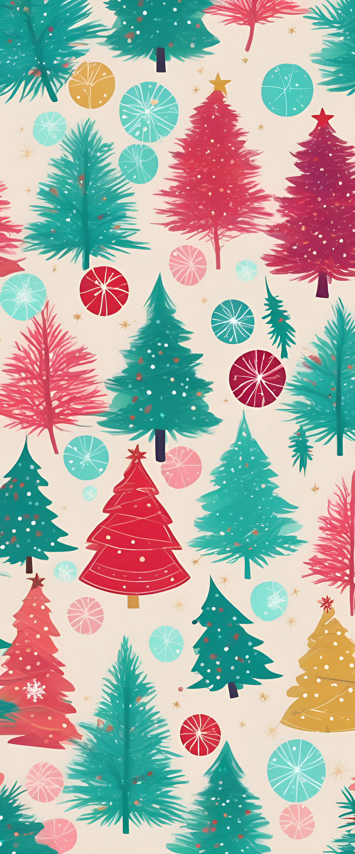 Vibrant Christmas wallpaper with analogous colors.