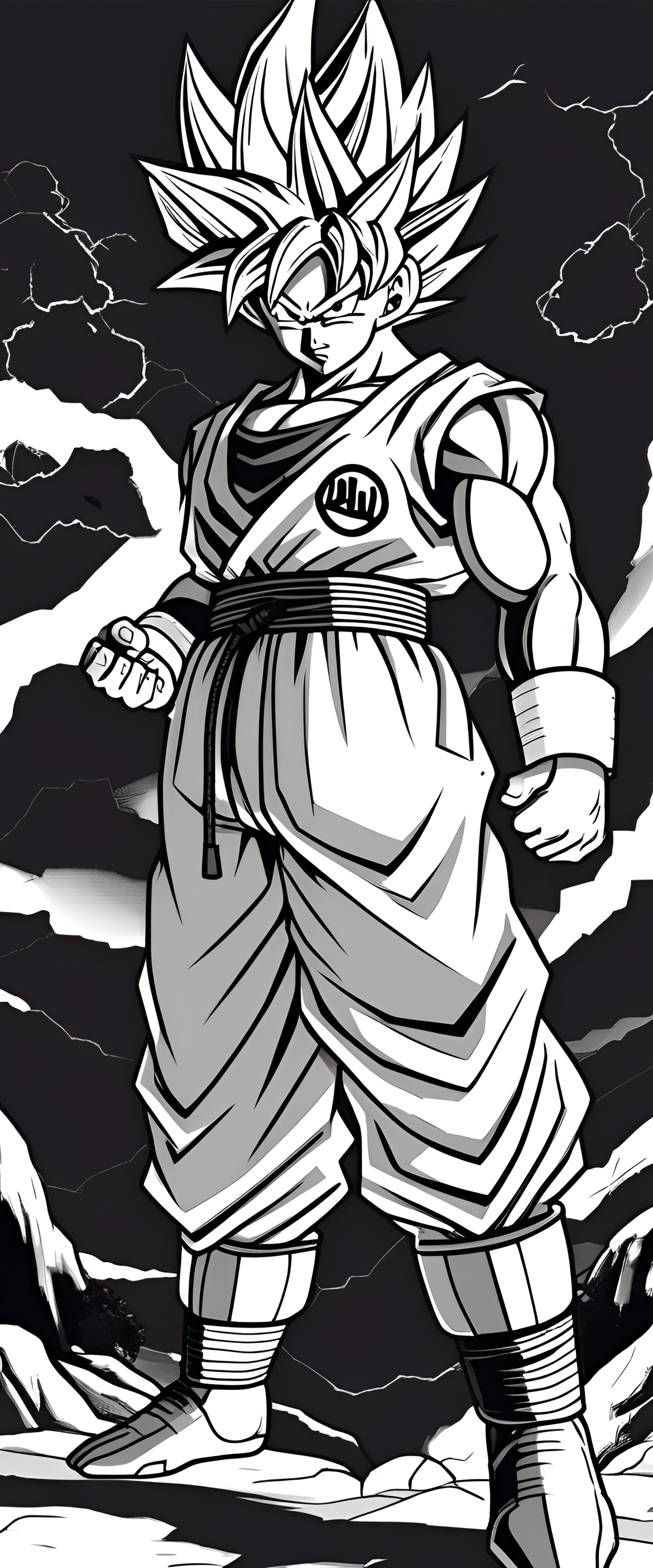 Goku, a popular anime character standing in a dynamic pose, ready for action.