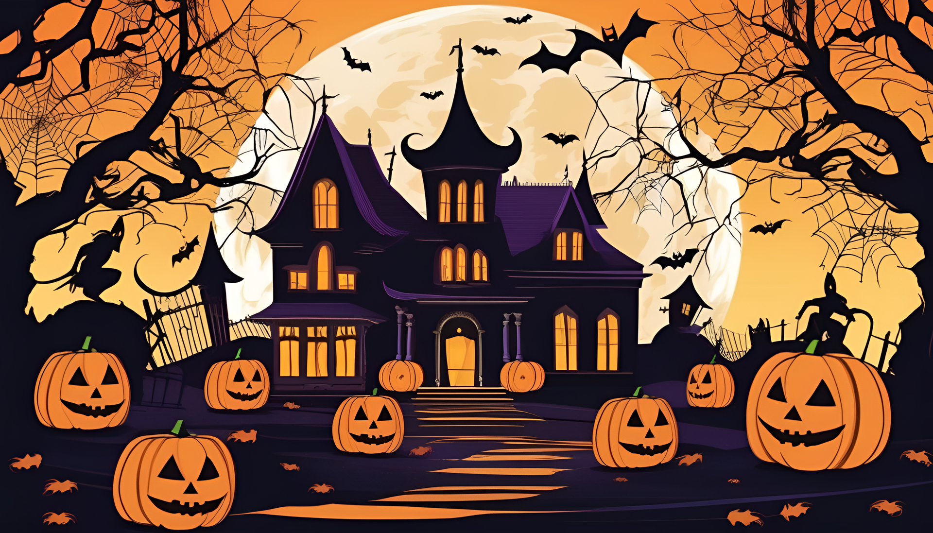 Halloween-themed HD desktop wallpaper.