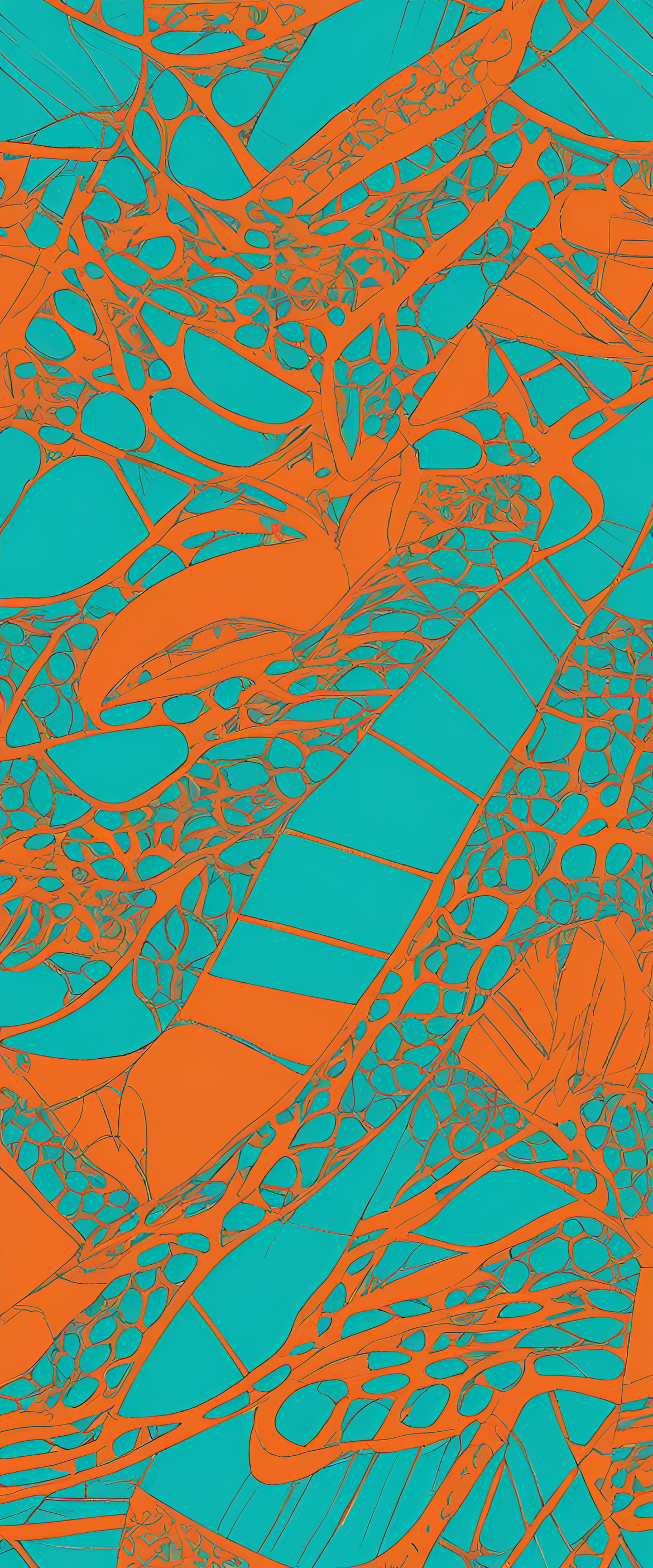 Abstract Nike-themed wallpaper featuring vibrant turquoise and orange colors.