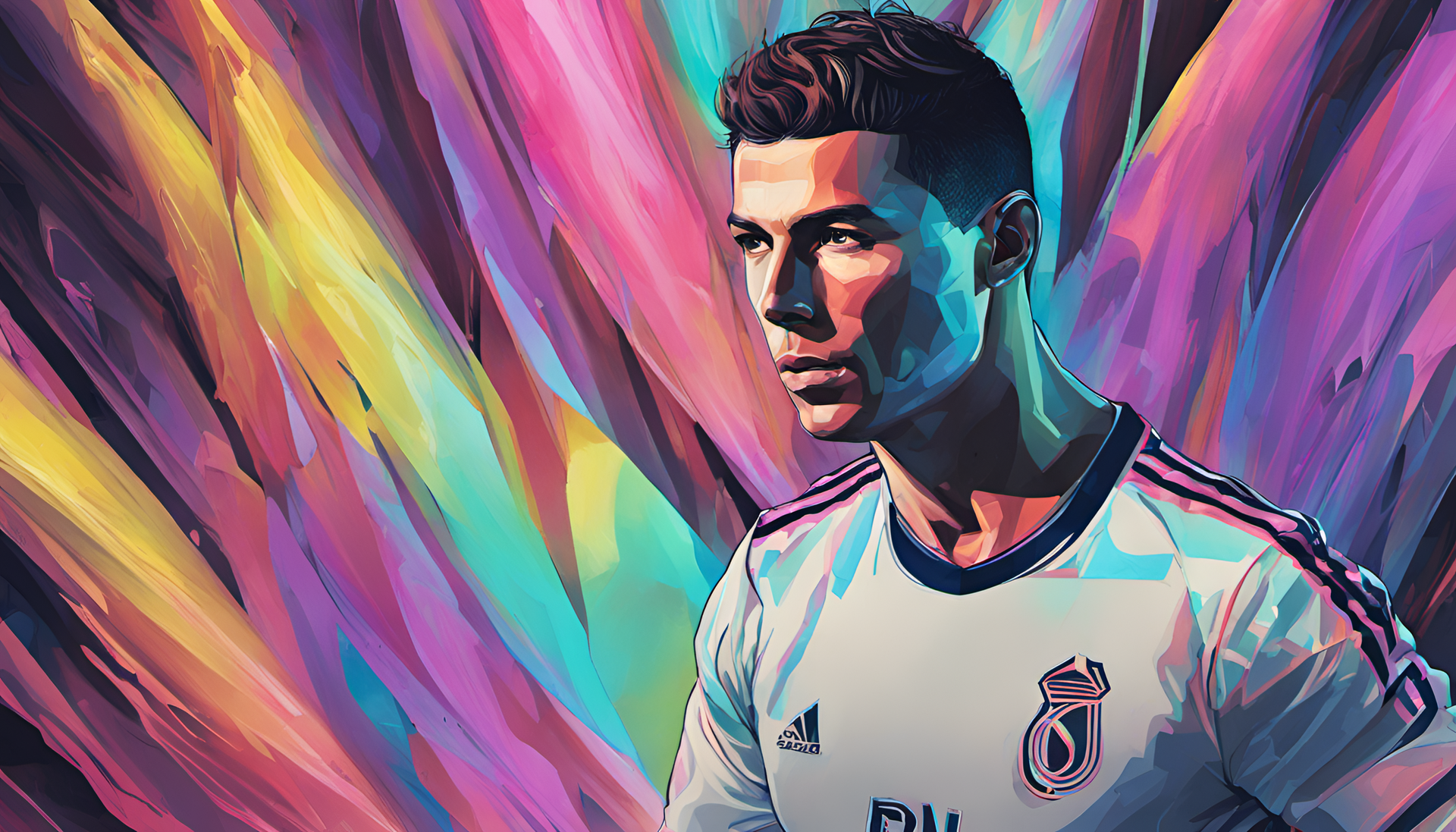 Ronaldo in phantasmal iridescent colors