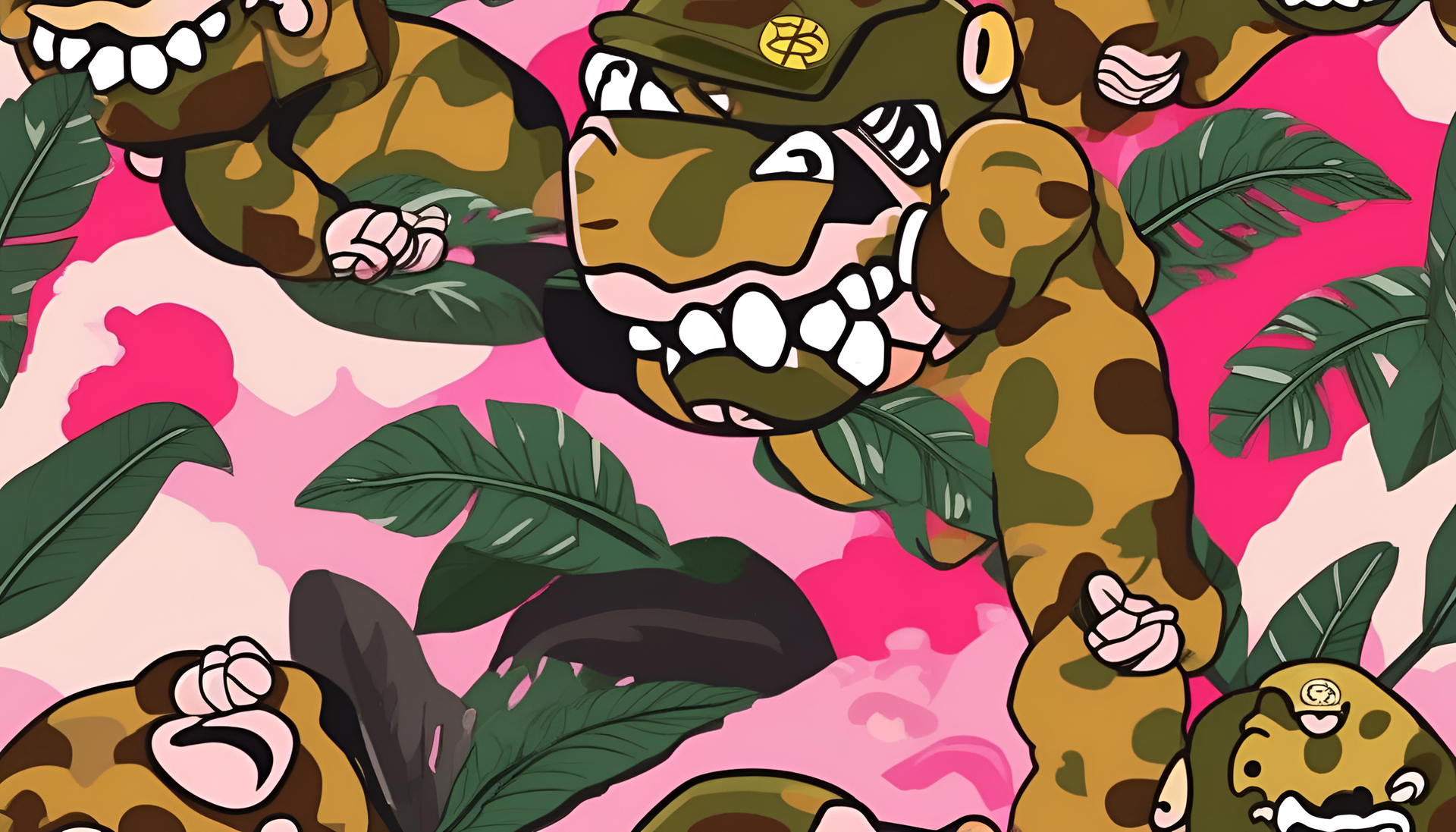 Bape camo pattern in vibrant colors.