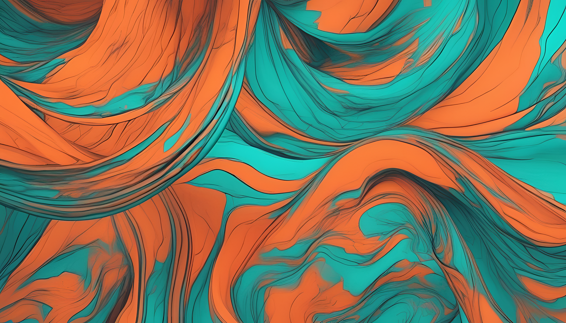 Turquoise and orange abstract background.