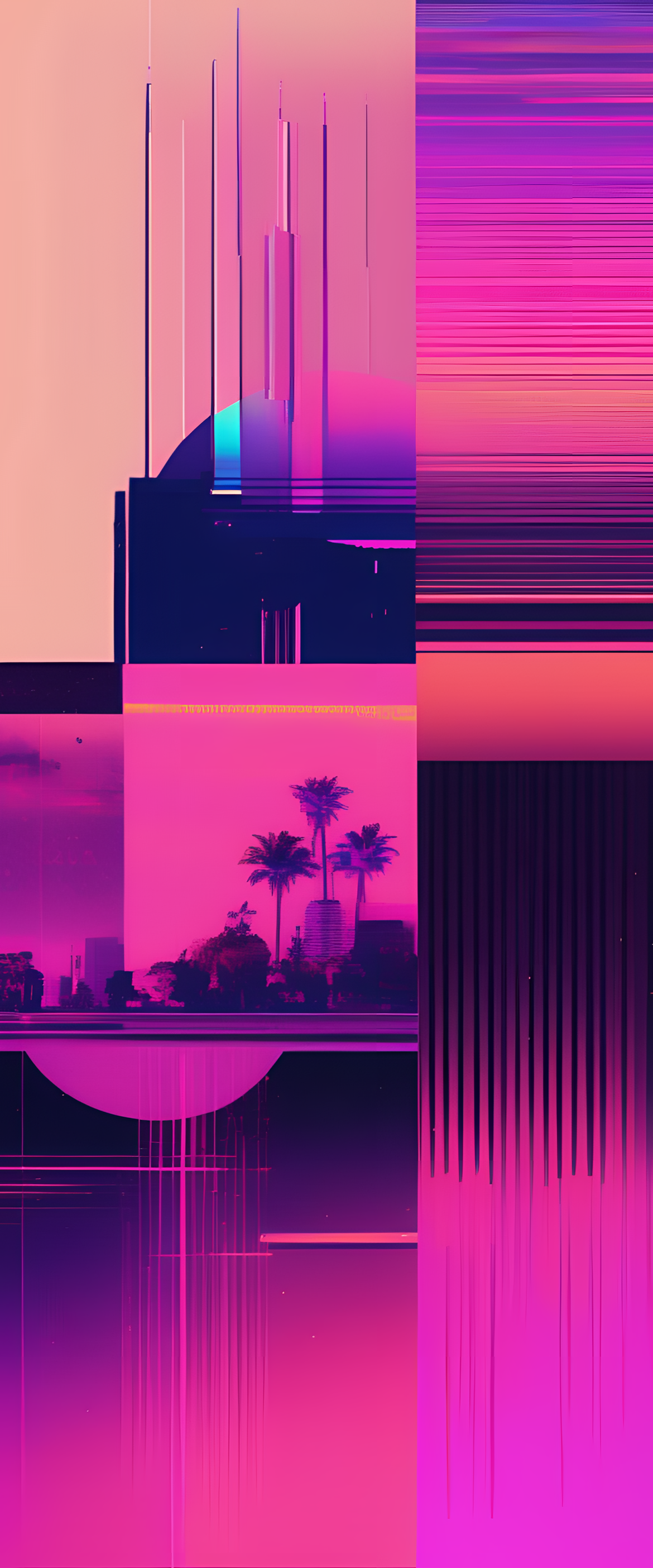 Abstract glitched aesthetic background.