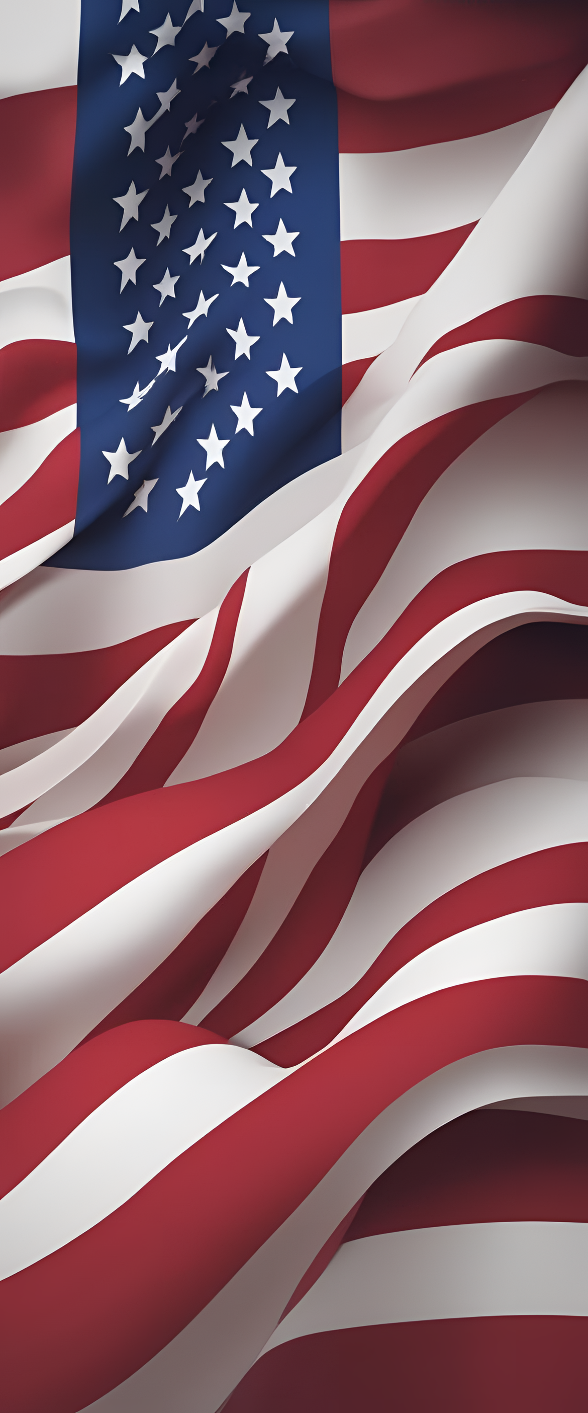 Patriotic phone wallpaper featuring the American flag design.