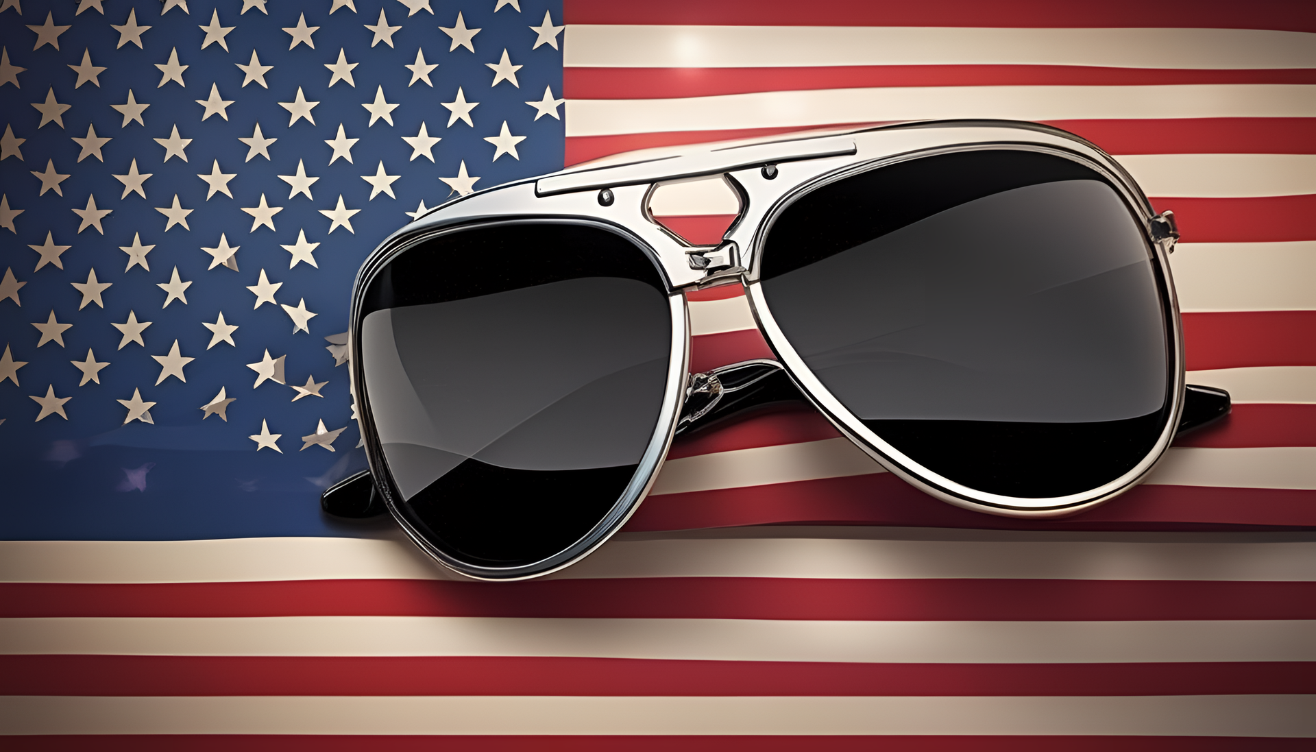 American flag with cool sunglasses