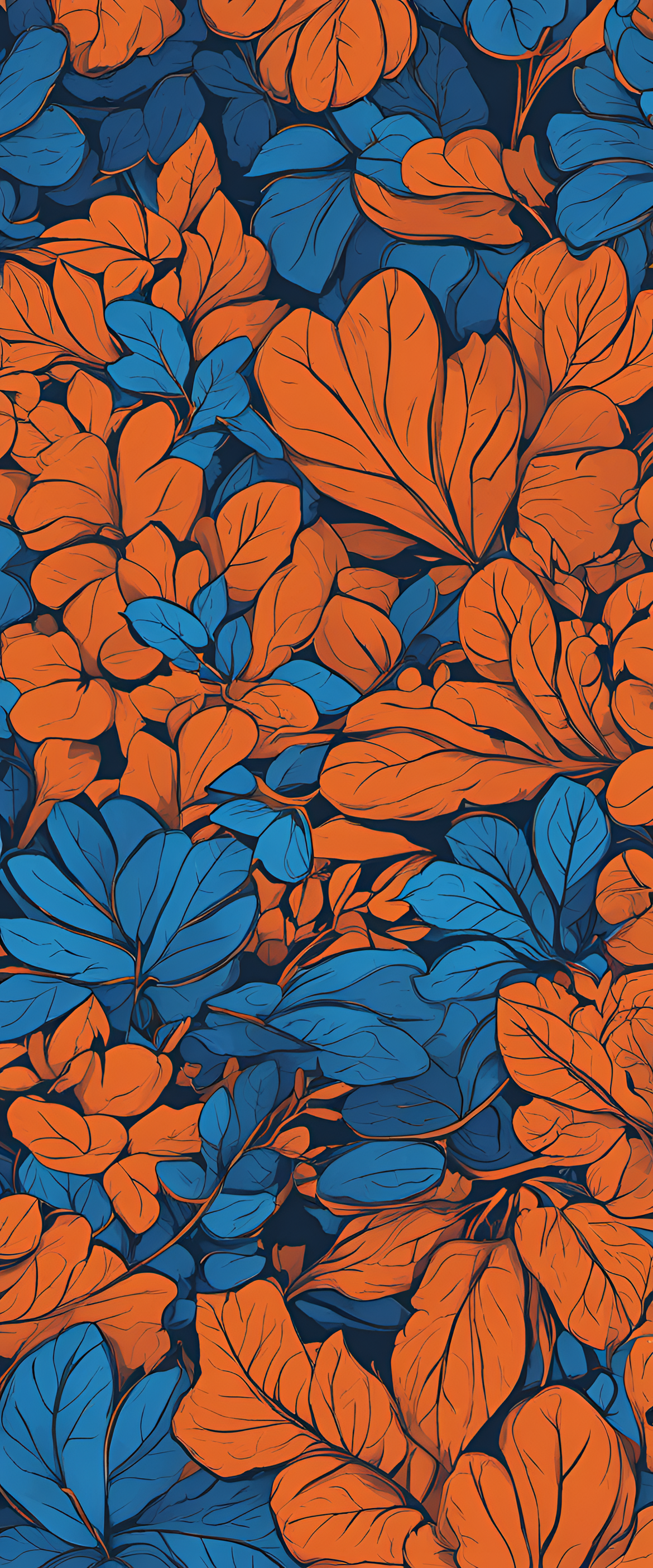 Blue and orange abstract wallpaper