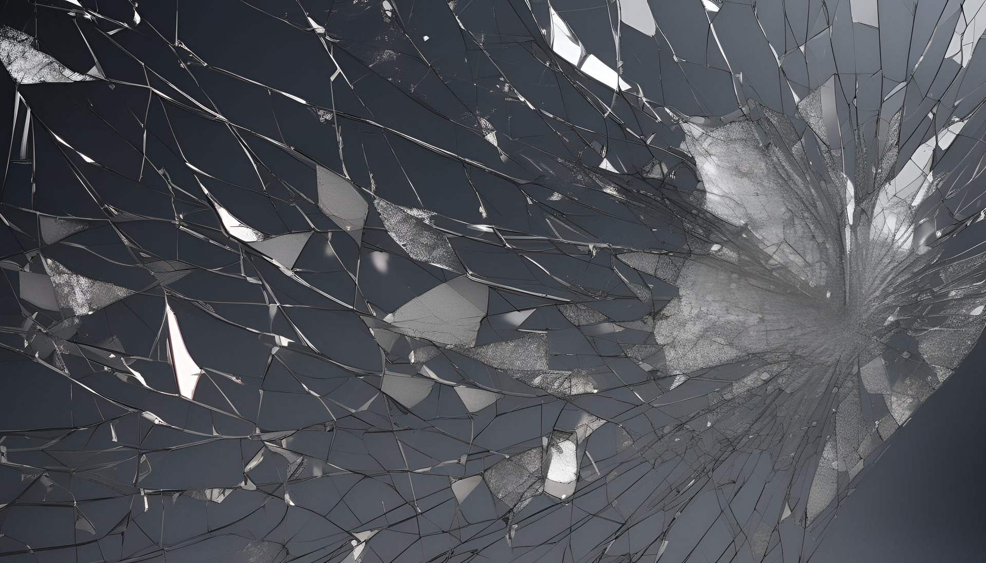 A shattered screen creating a captivating abstract pattern.