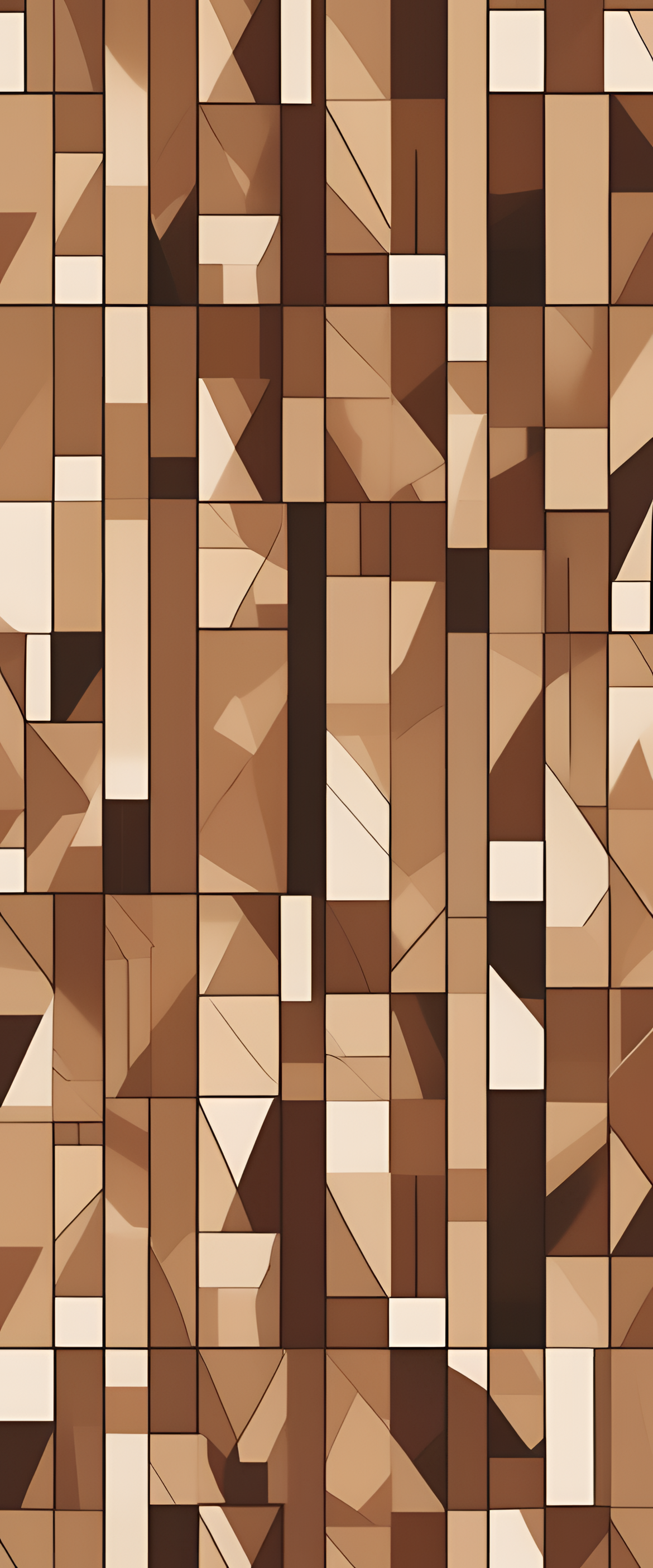 Cubist-style vintage brown wallpaper with aesthetic vibes.