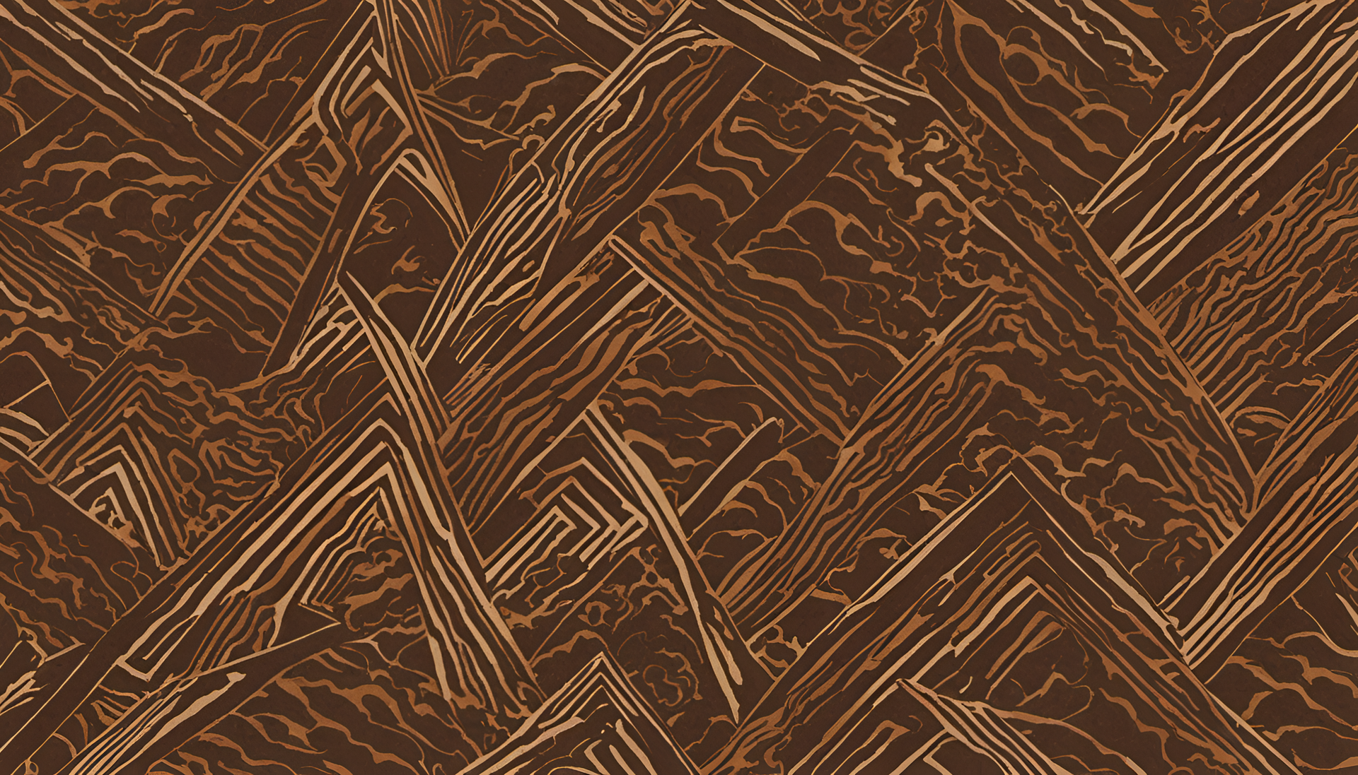 1980s-inspired geometric brown wallpaper pattern.