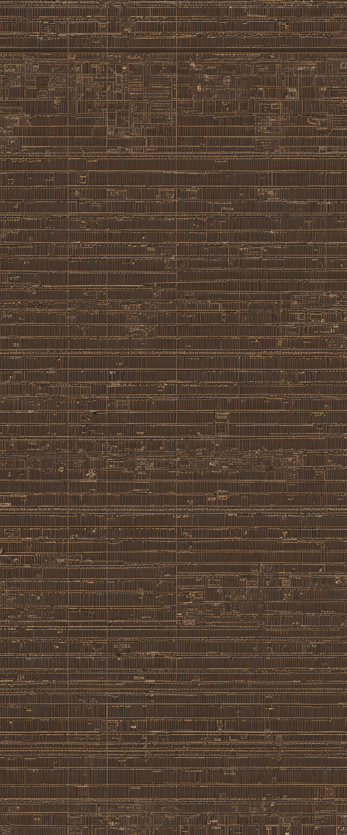 Abstract geometric pattern in shades of brown, resembling ASCII art.