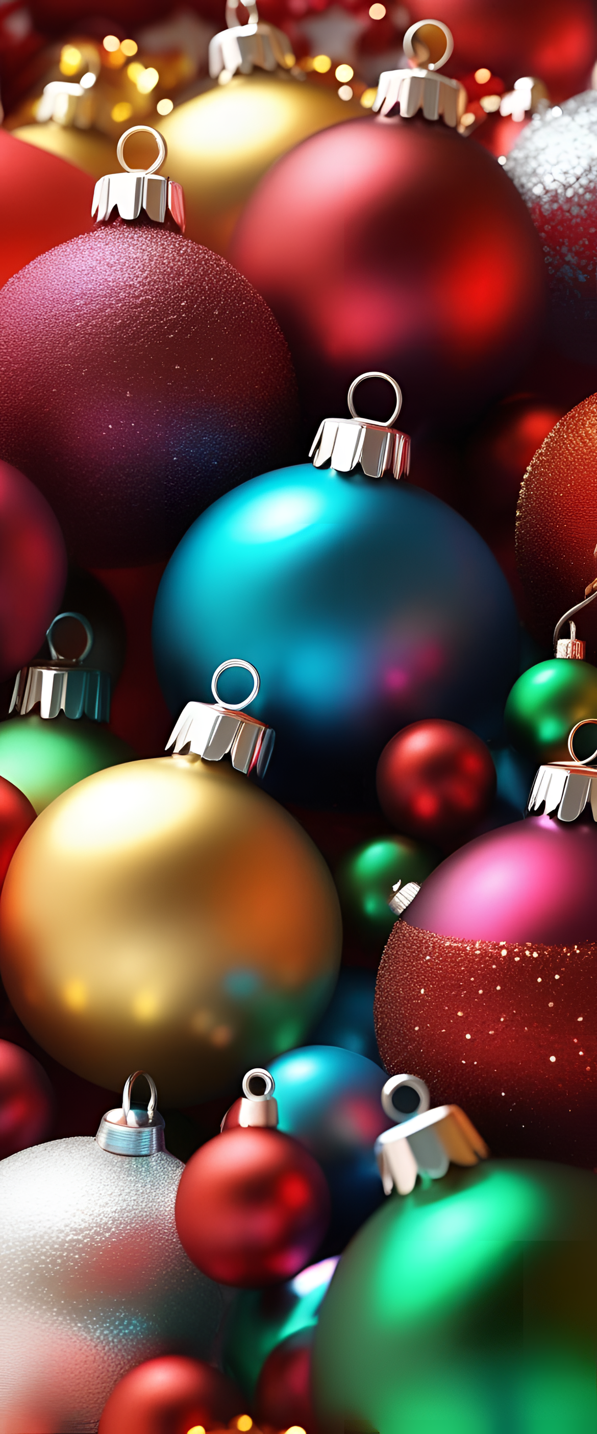 Christmas-themed abstract wallpaper with vibrant colors and crisp details.