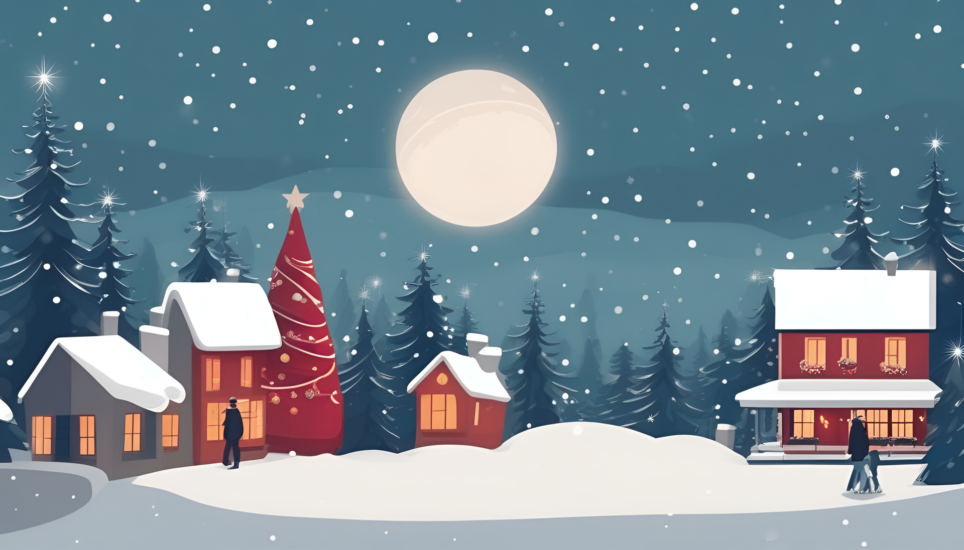 Christmas-themed wallpaper with a melancholic ambiance.