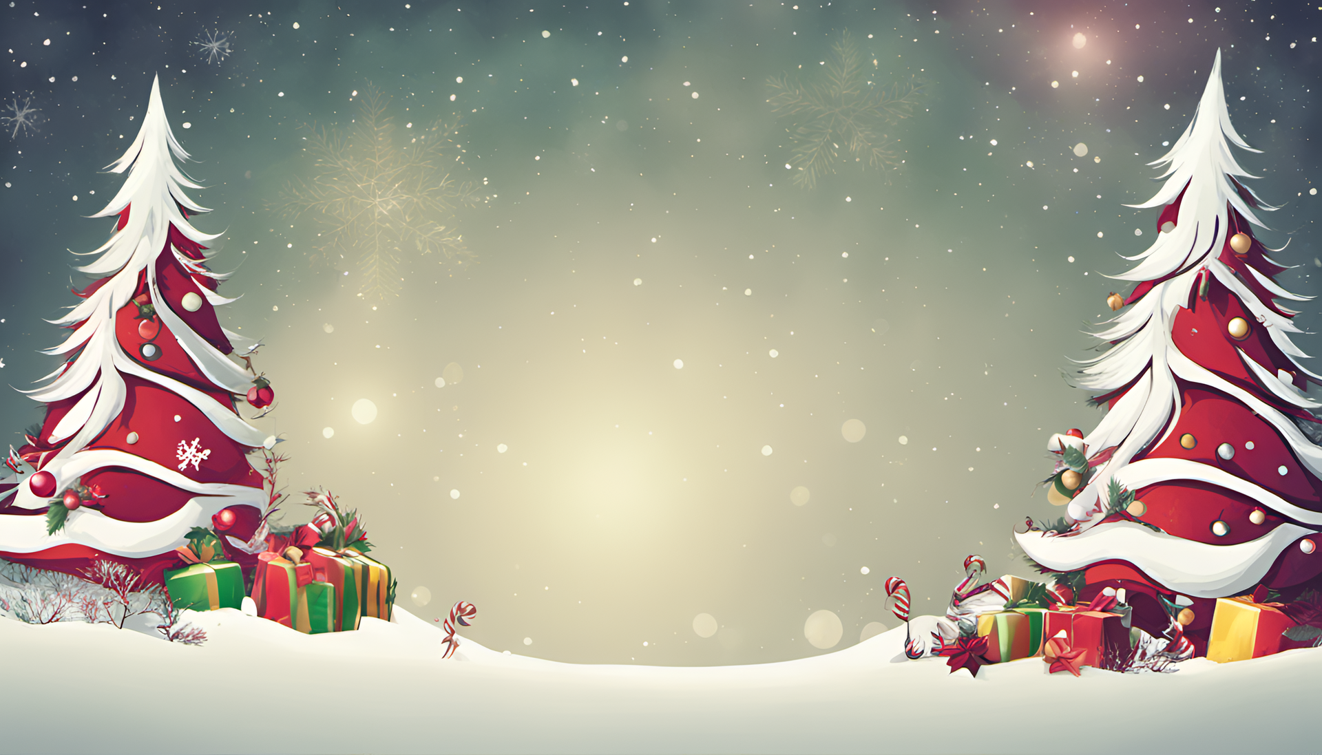 Festive holiday-themed wallpaper featuring Christmas elements.