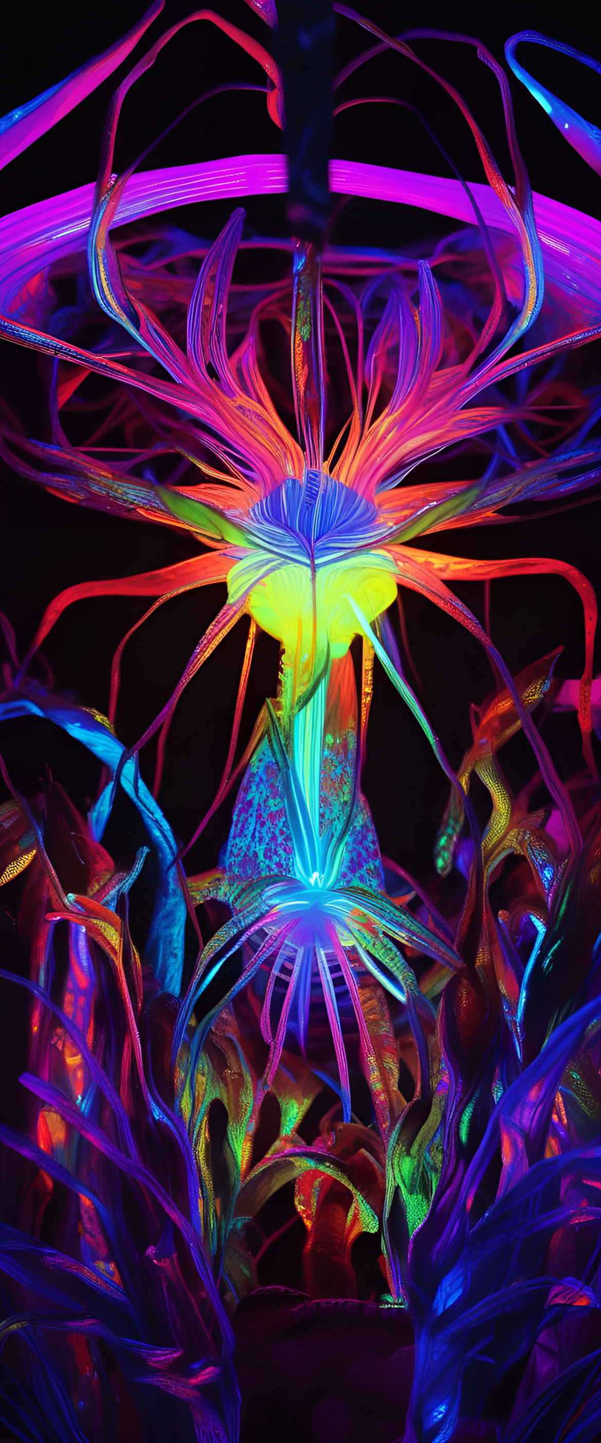 Vibrant abstract design in blacklight colors.