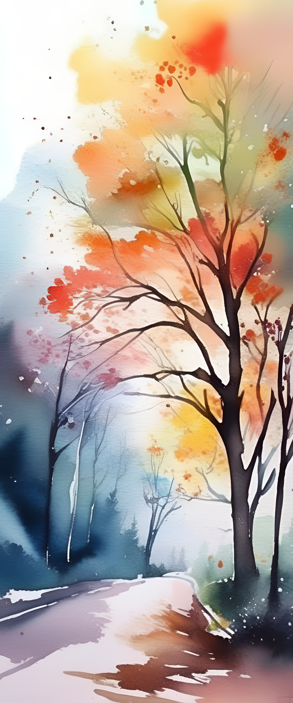 Abstract watercolor background in cool shades.