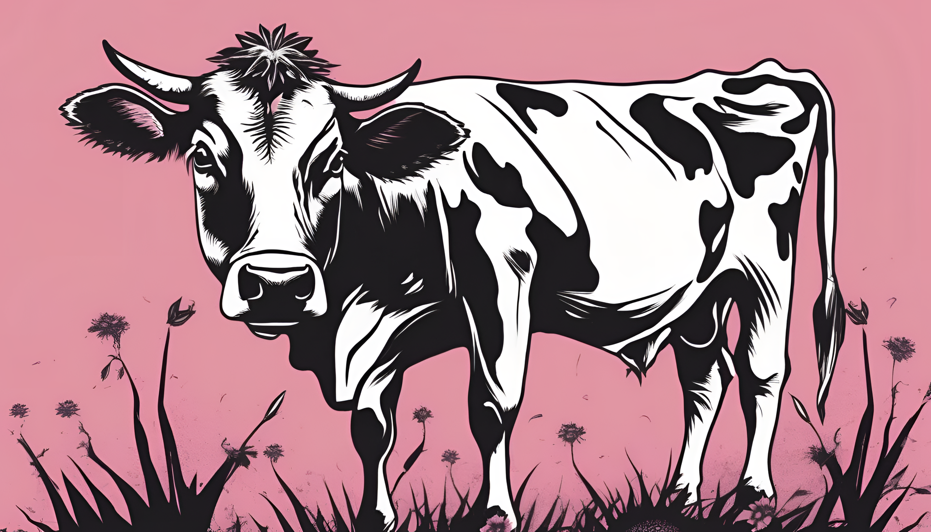 A striking punkcore cow print design.