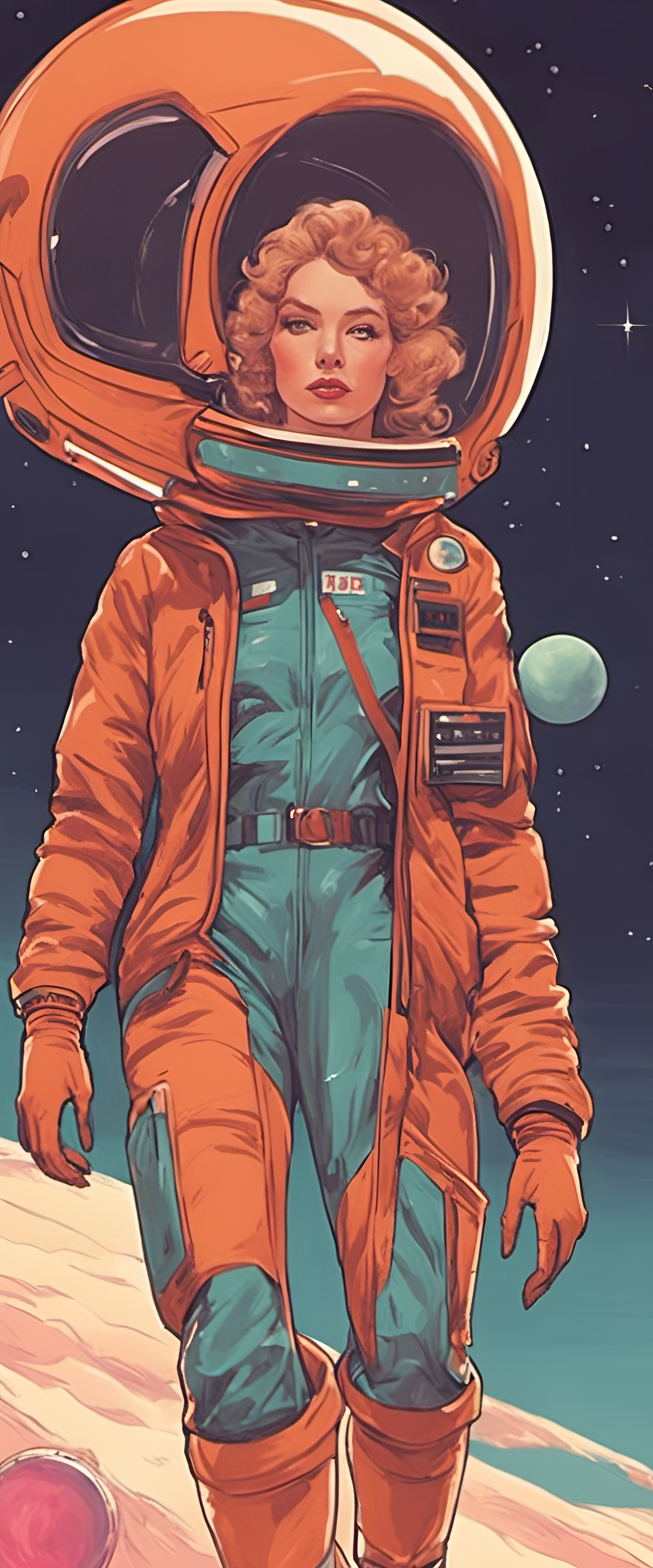 70's sci-fi inspired cute aesthetic artwork.