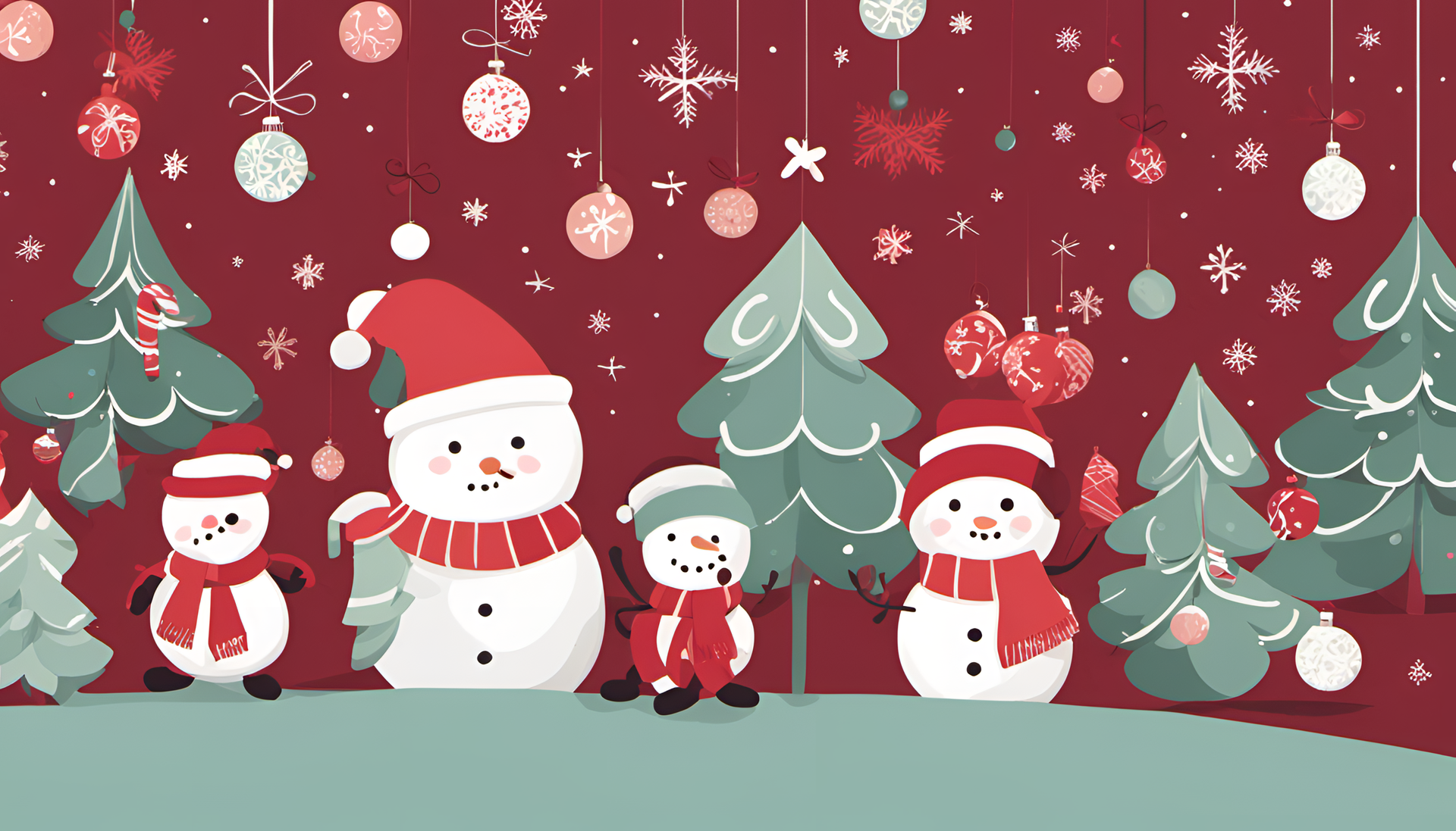 Festive holiday scene with adorable Christmas theme.