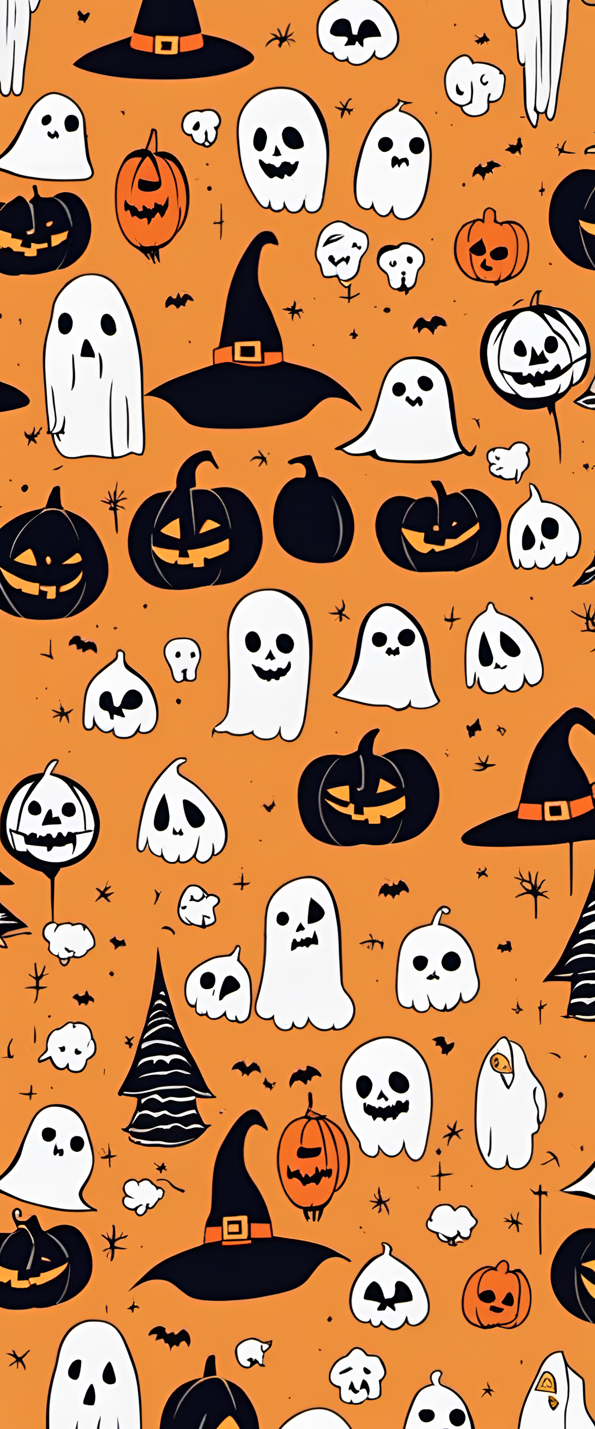 Cute Halloween pop art wallpaper in minimalist style.