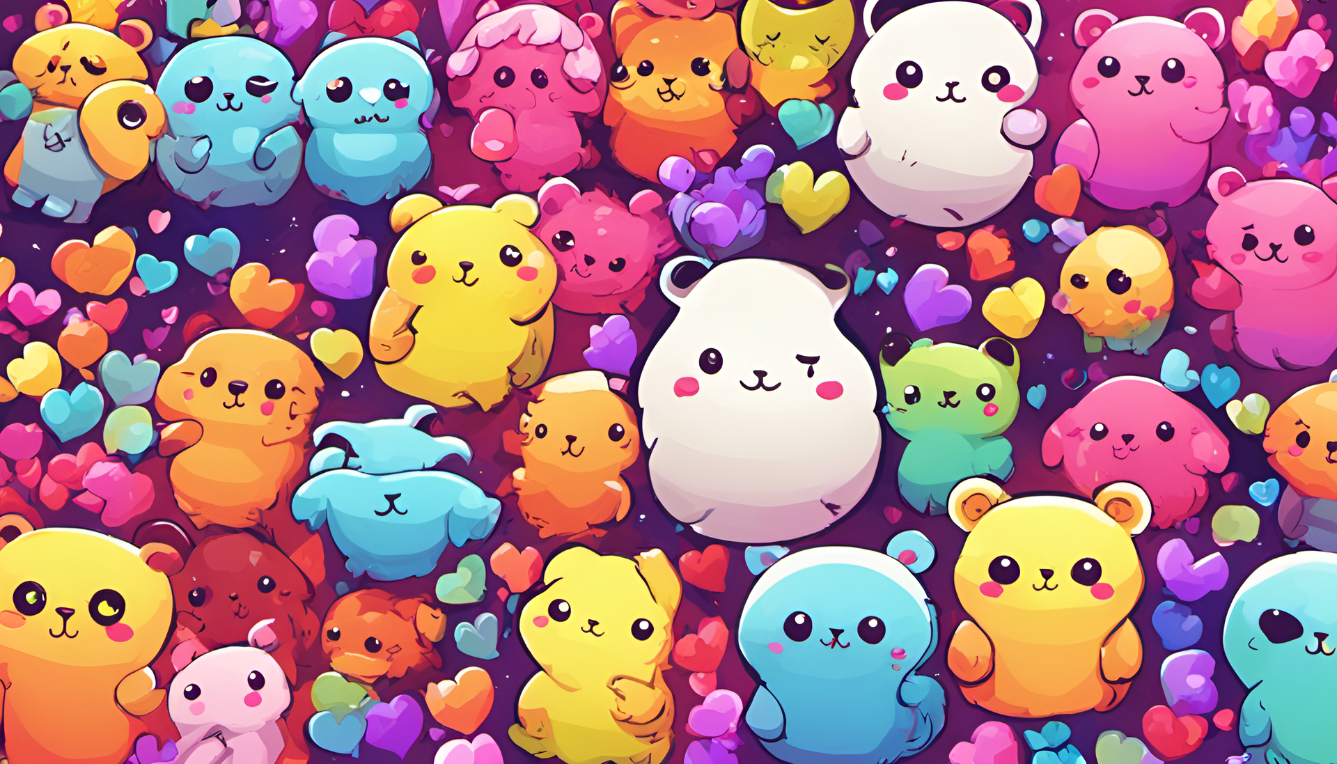 Cheerful and vibrant wallpaper featuring adorable elements.