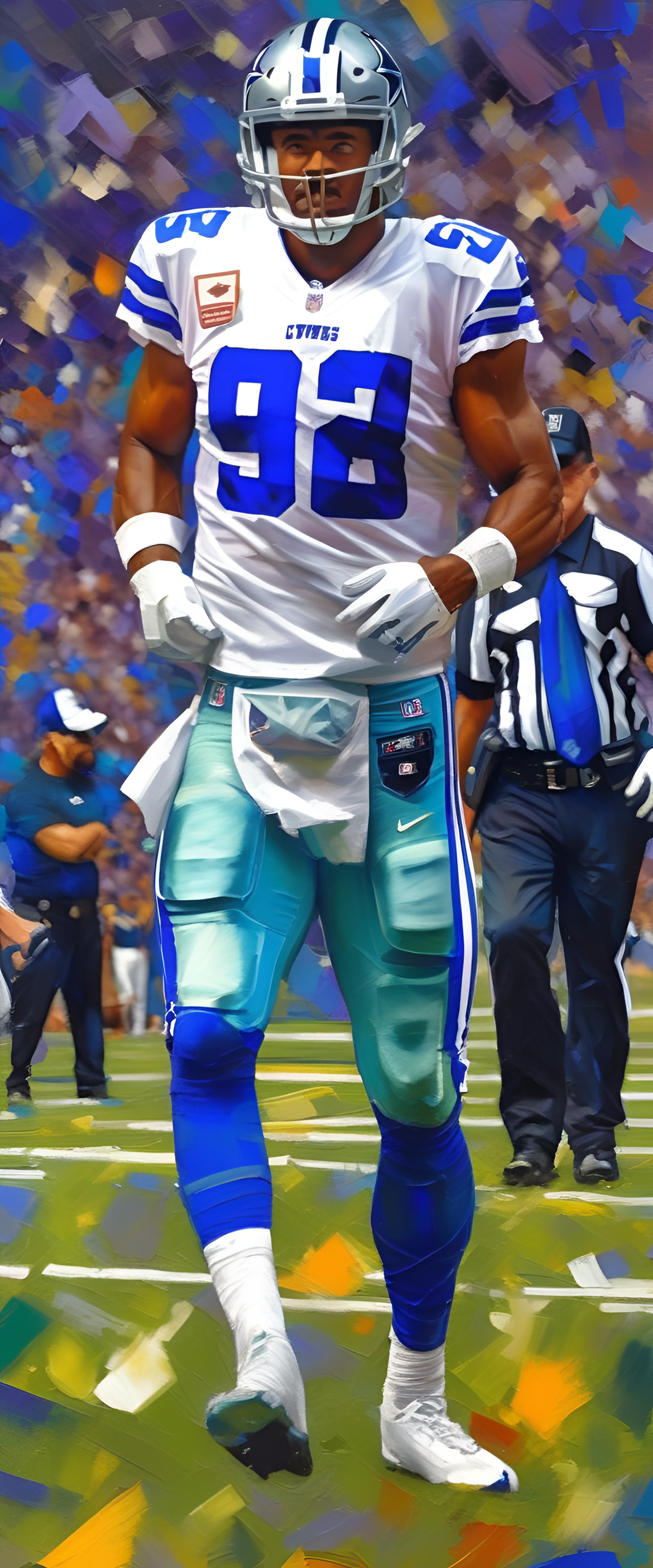 Impressionist-style Dallas Cowboys wallpaper.