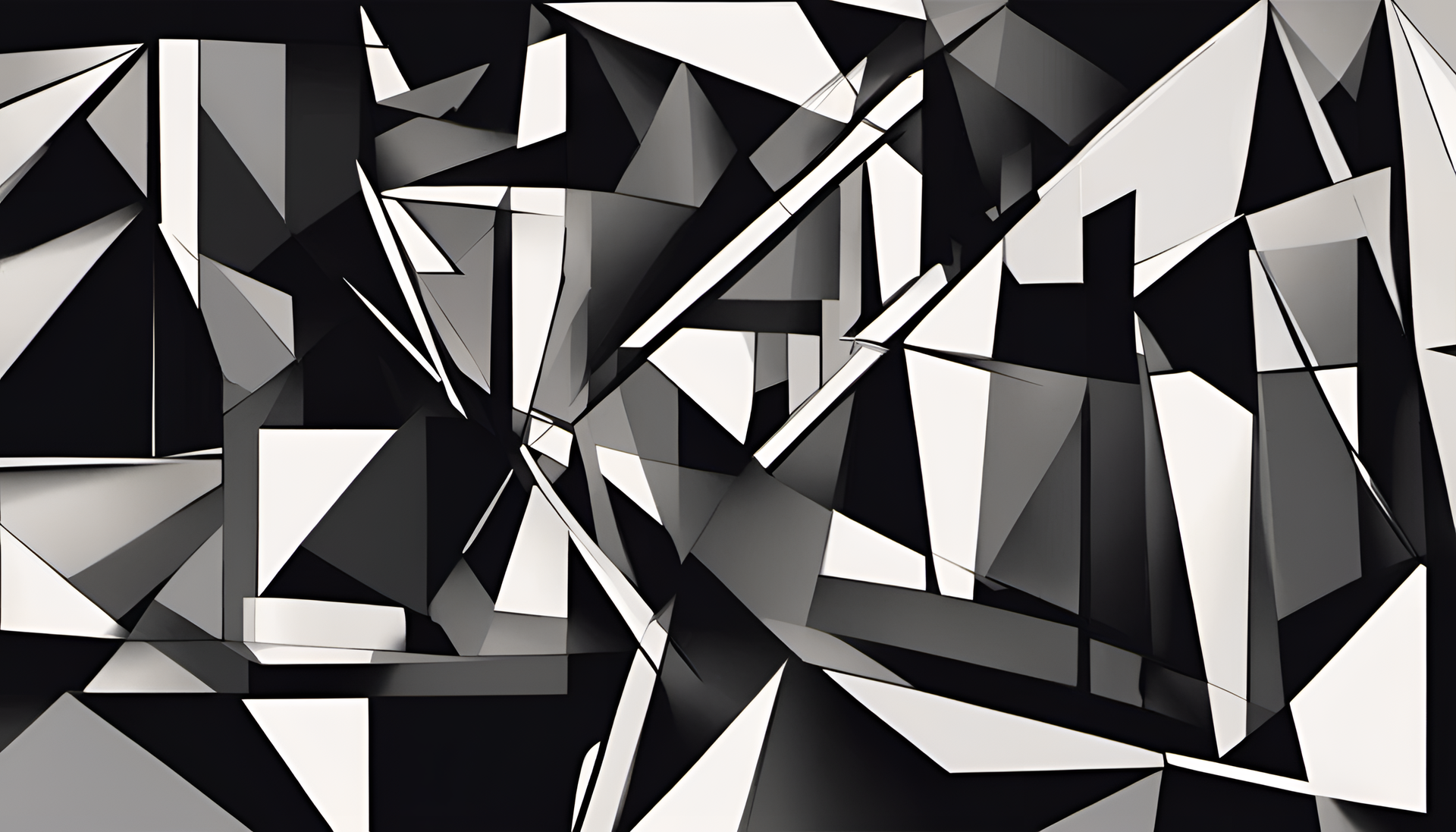 Abstract cubist masterpiece with dark and stunning elements.