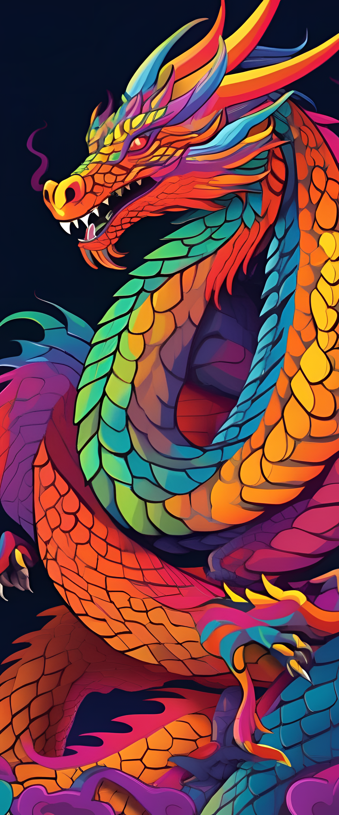 Colorful dragon wallpaper.