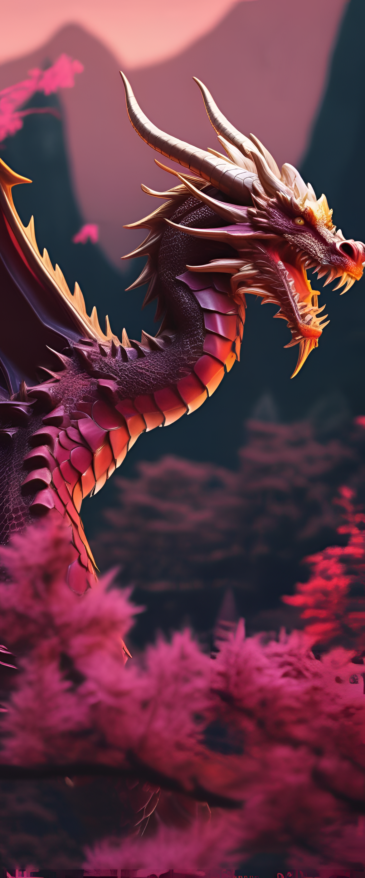 A stunning dragon in sharp focus, creating an aesthetic phone wallpaper.