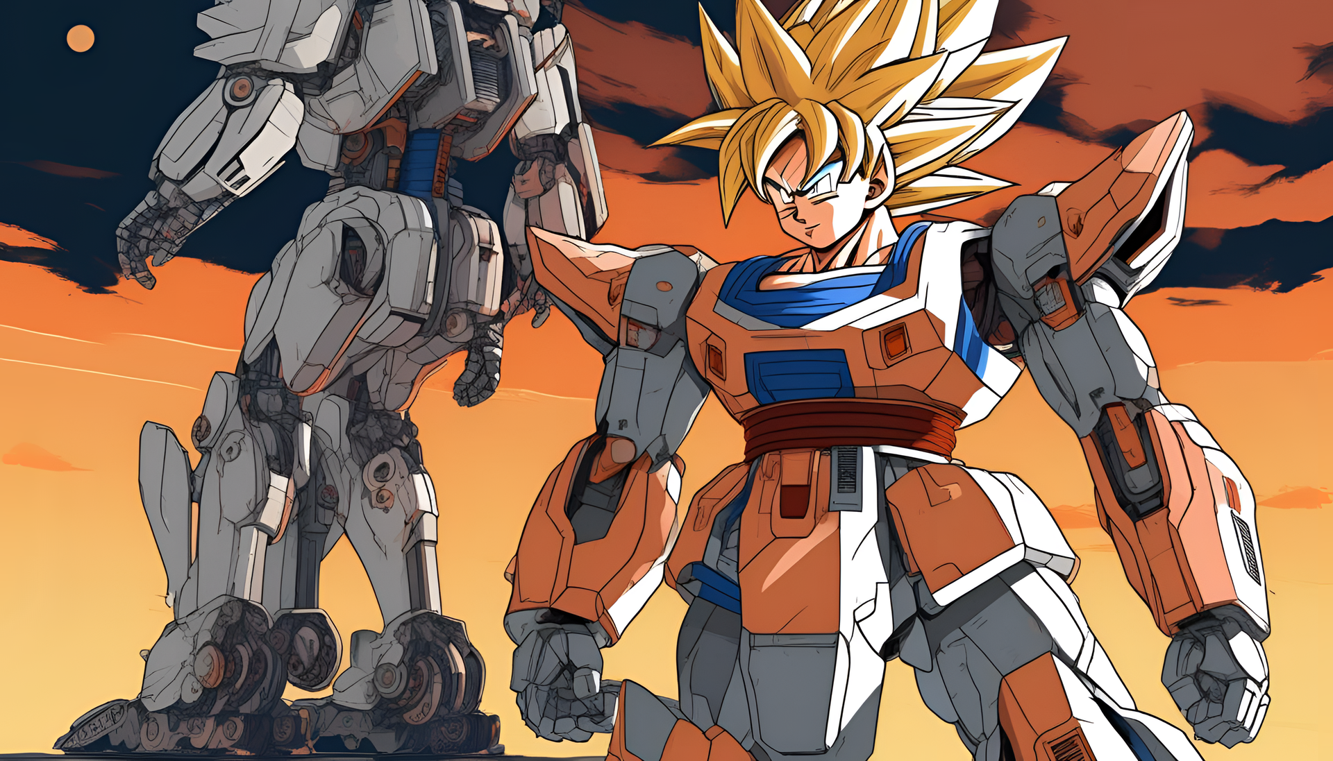 Goku in 90's mech anime style.